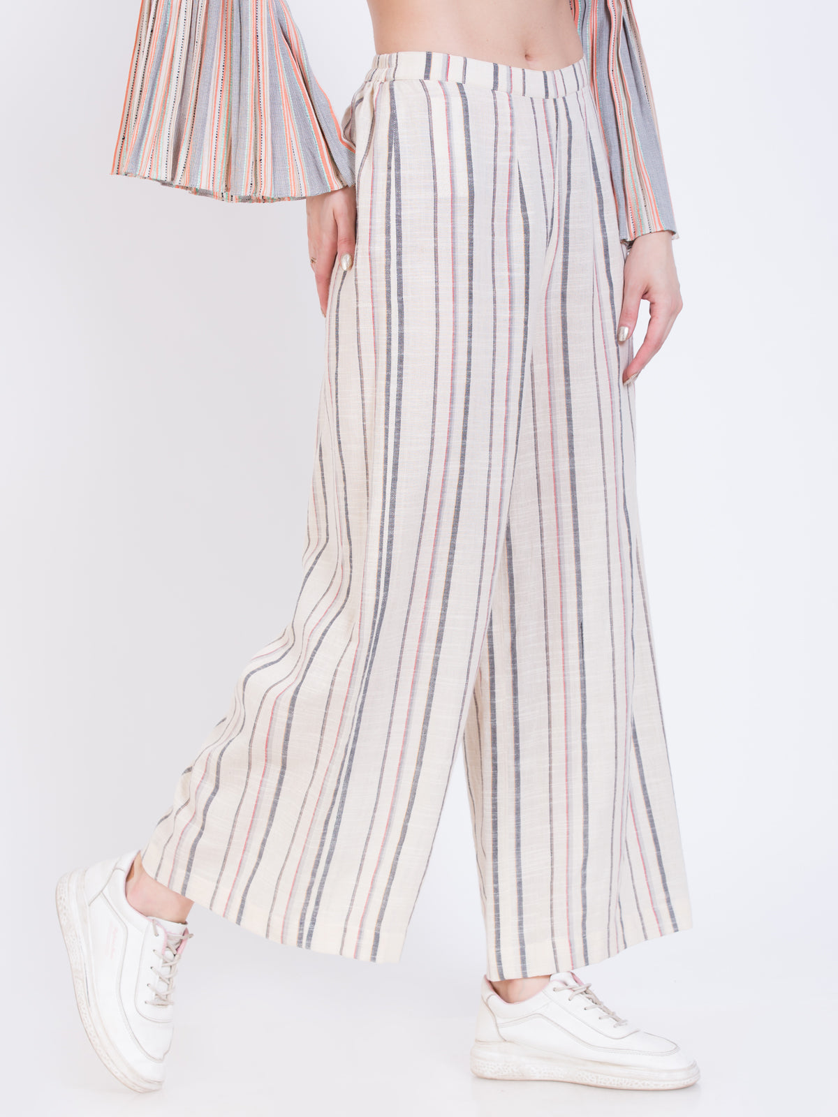Cotton stripe pants