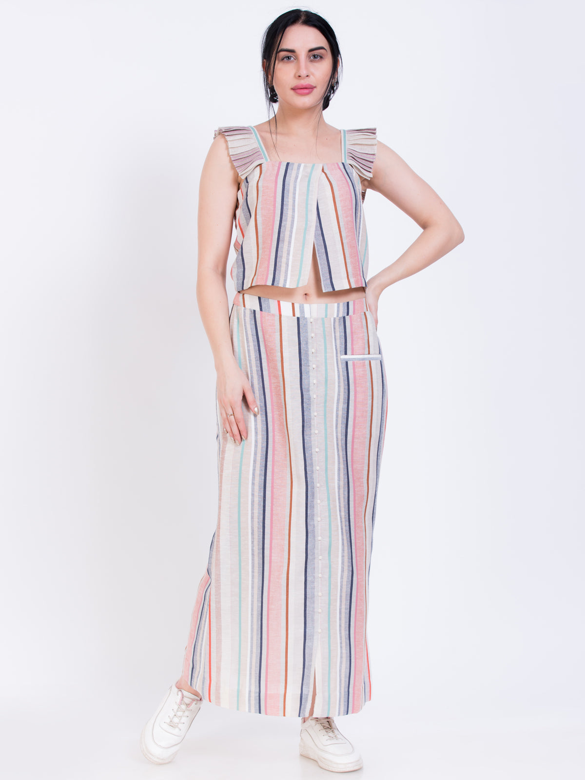 Pleated sleeve top