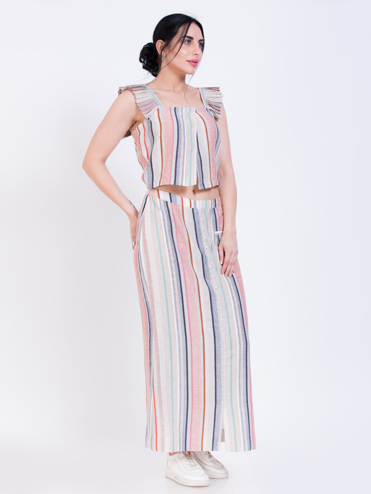 Pleated sleeve top