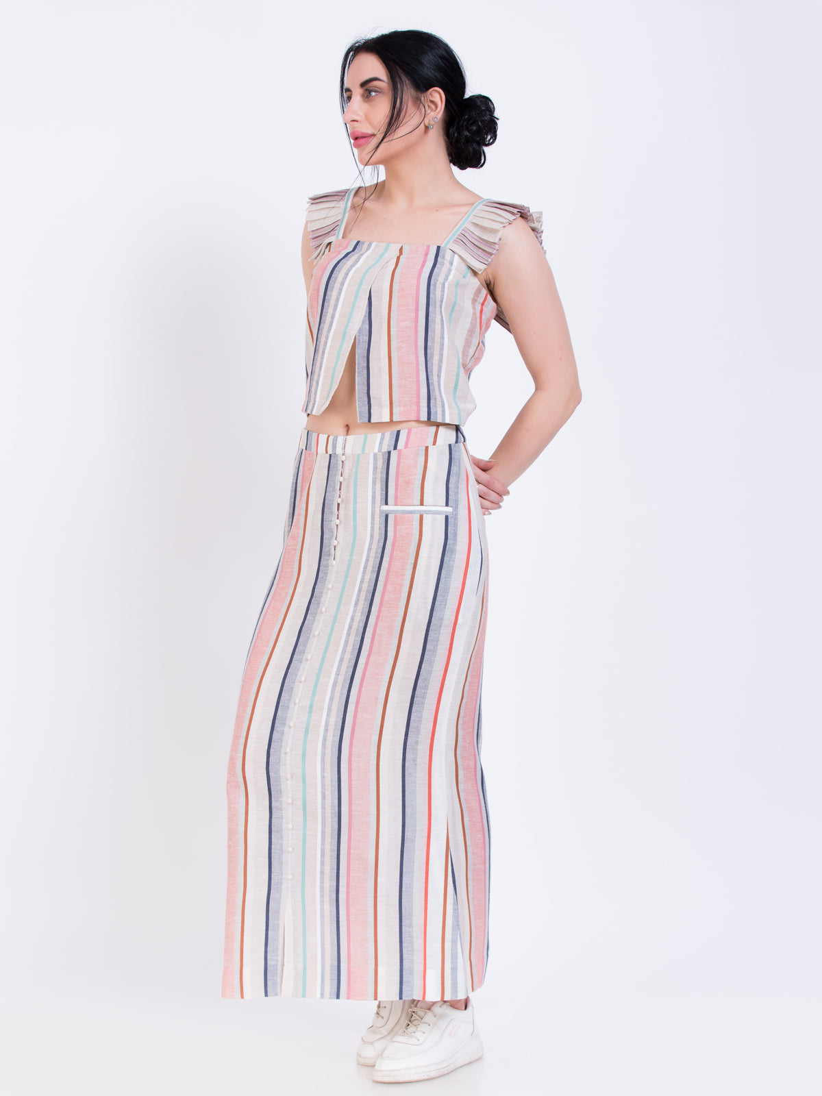 Pleated sleeve top