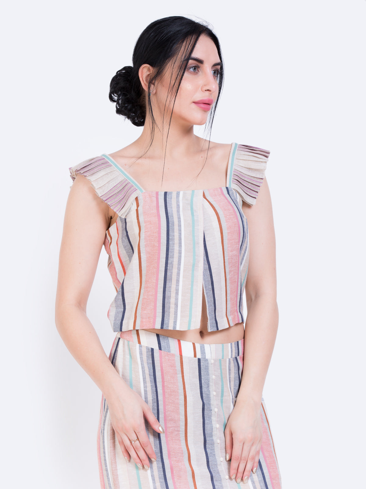 Pleated sleeve top