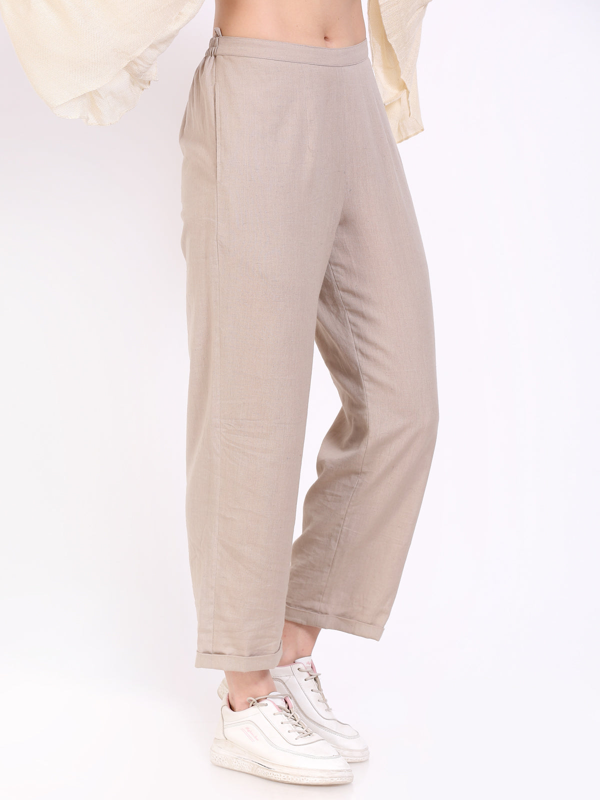 loose straight folded pants