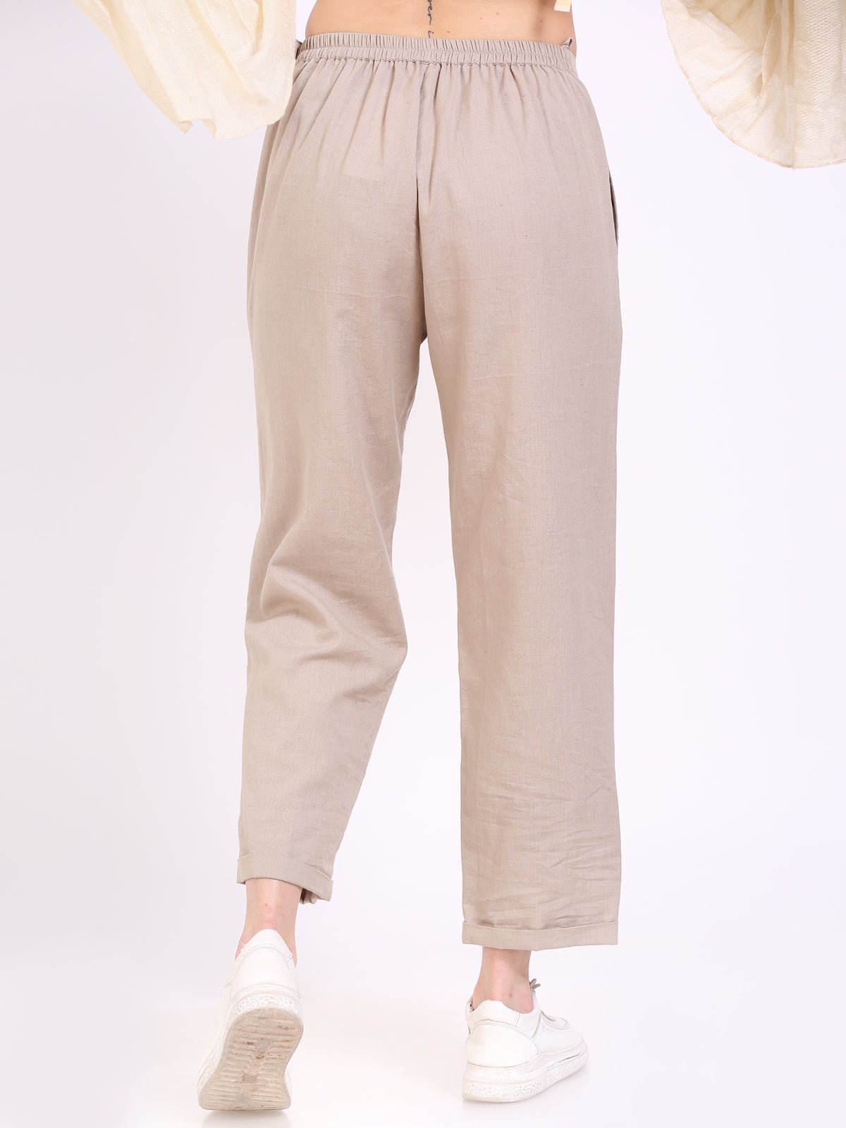 loose straight folded pants