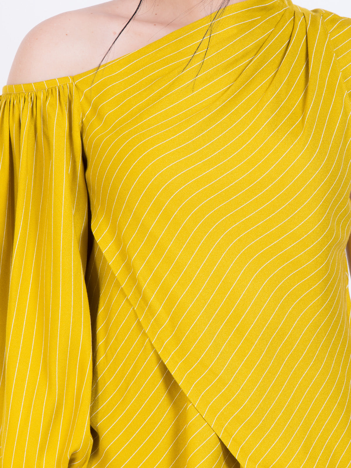 Overlap balloon sleeve top