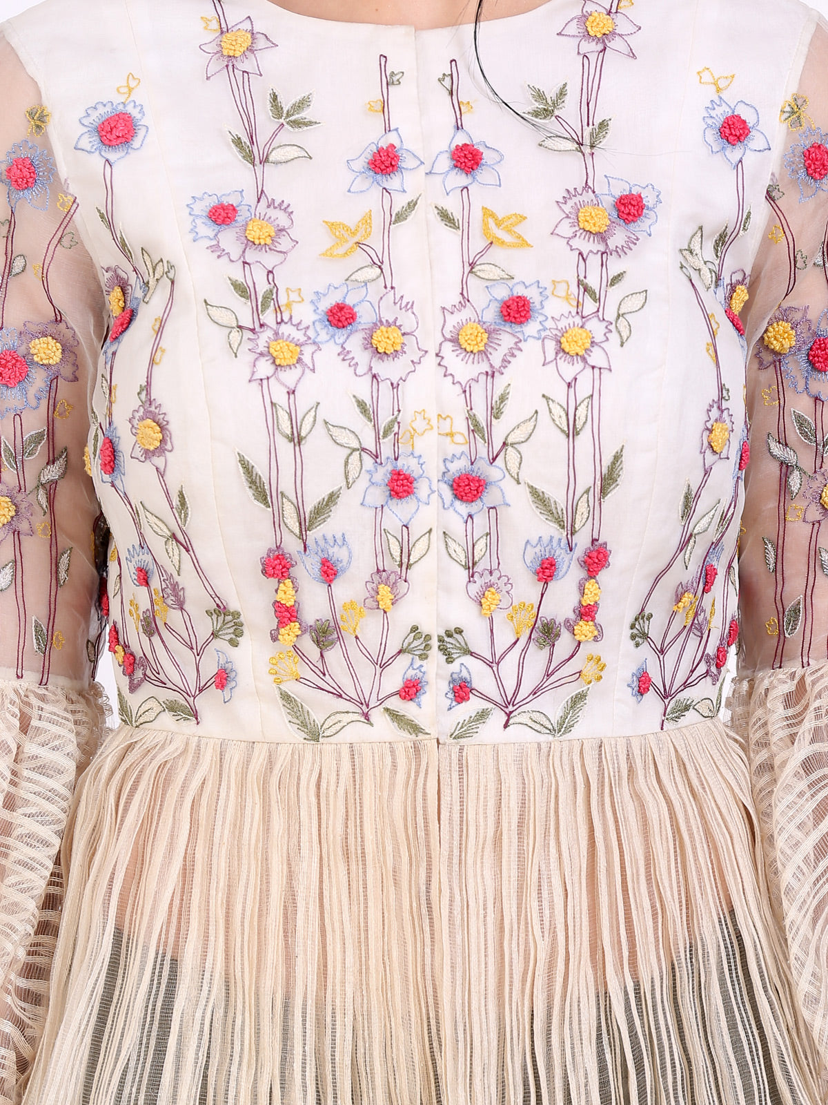 EMBROIDERED PEPLUM CROP TOP