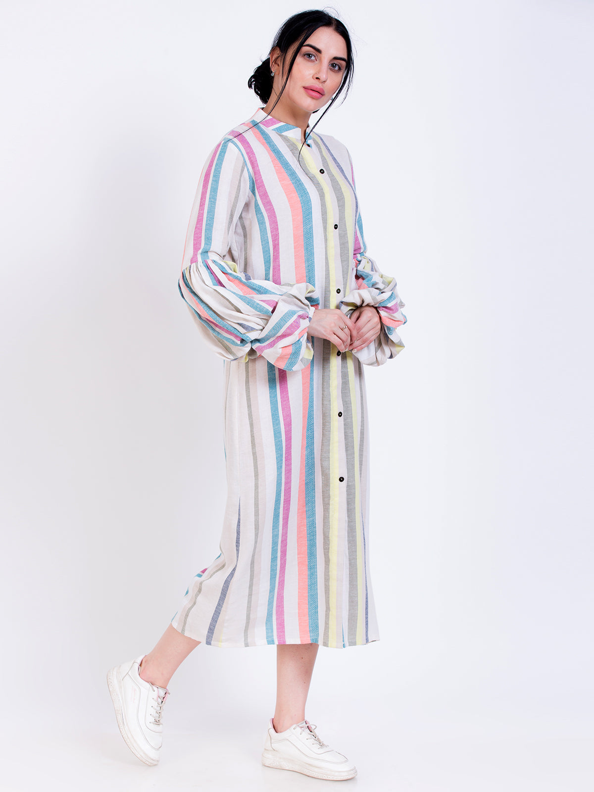 Half band collar dress