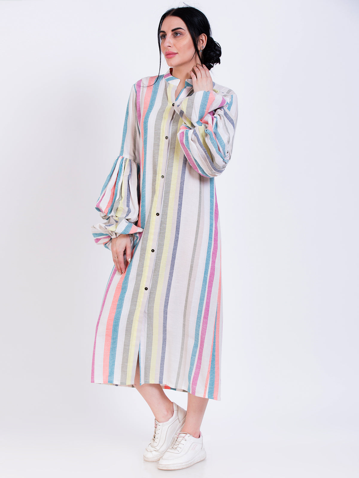 Half band collar dress
