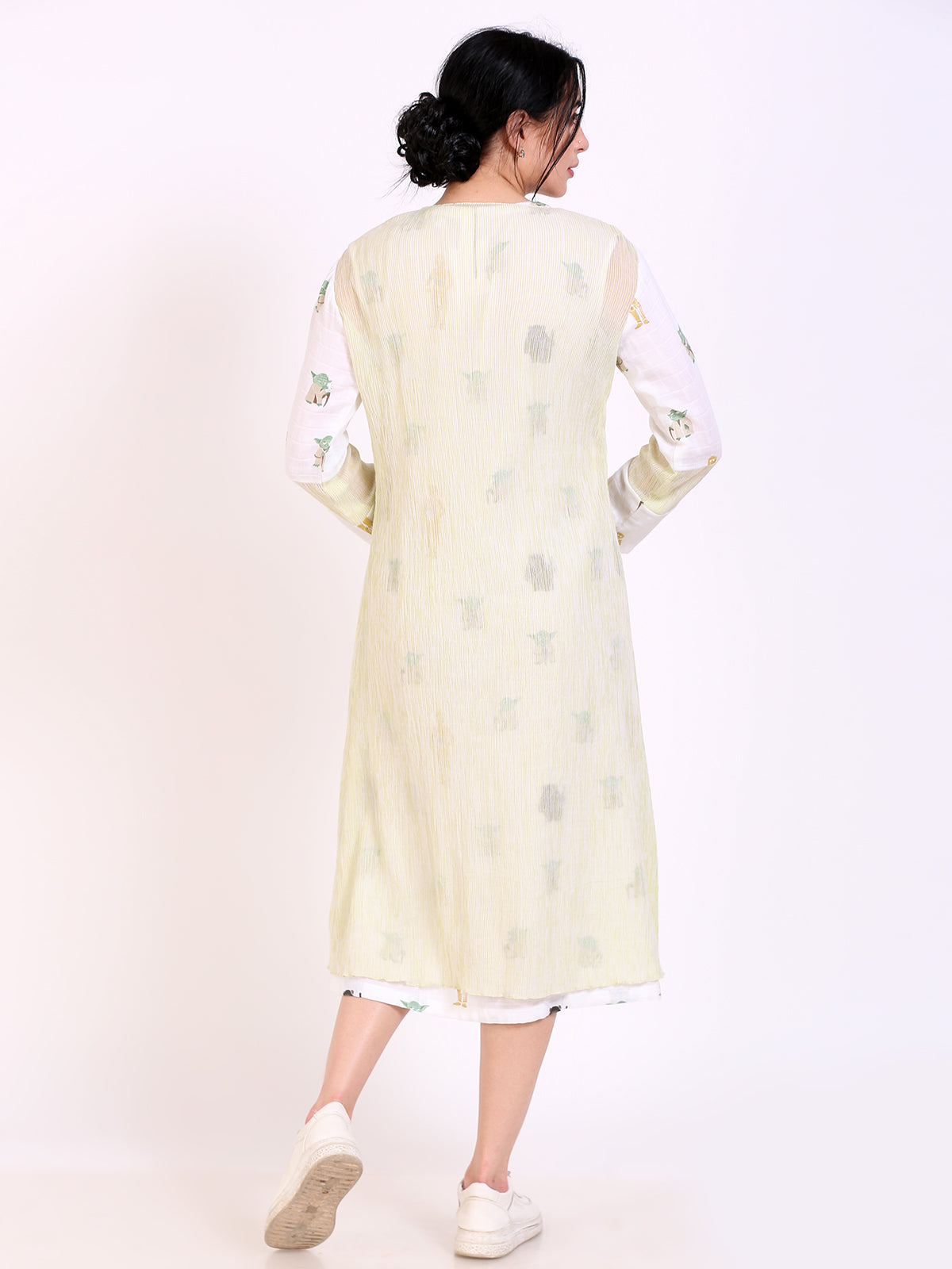 Round neck printed dress