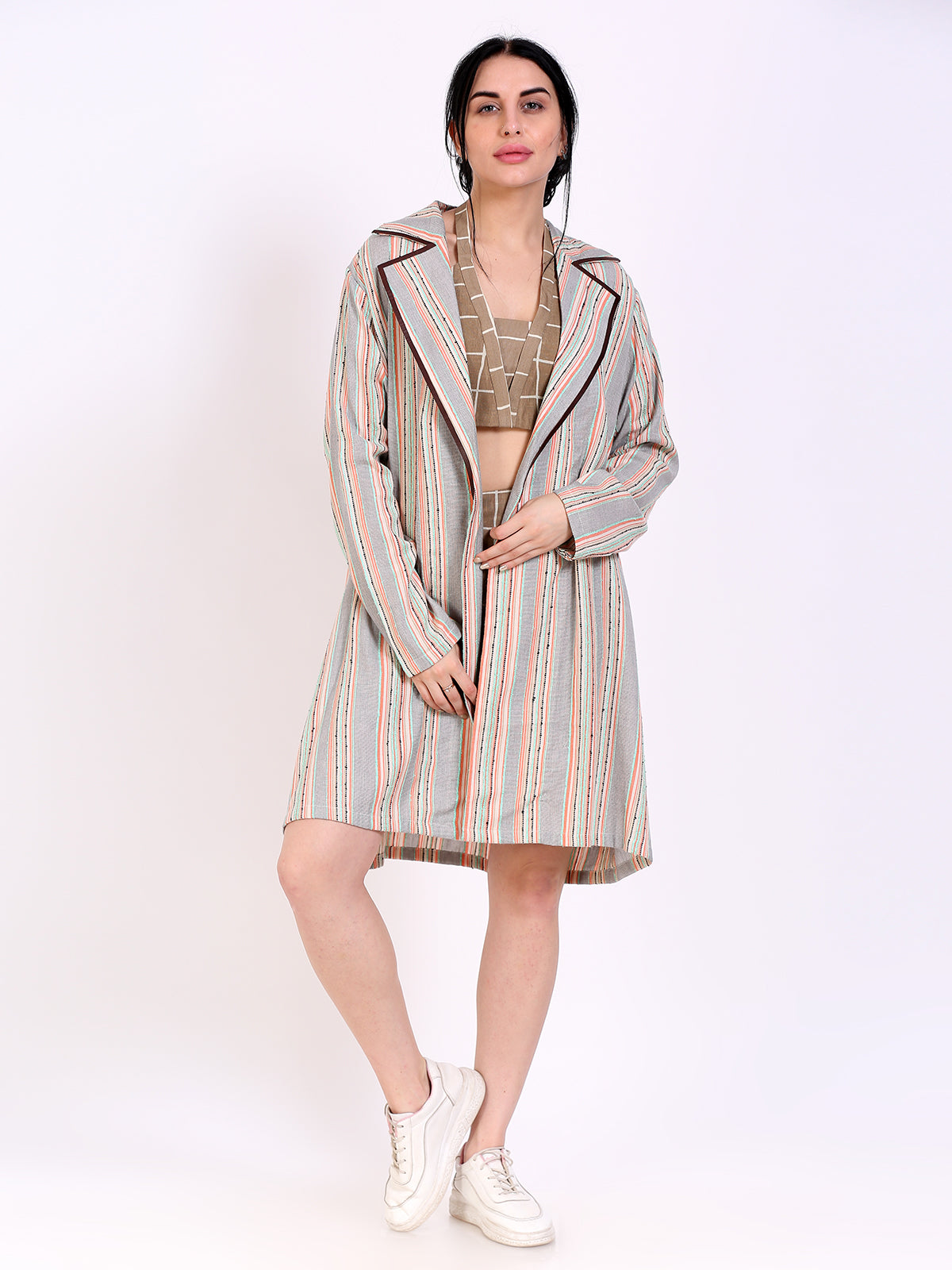 stripes woven jacket