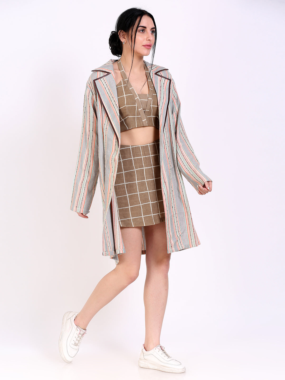 stripes woven jacket