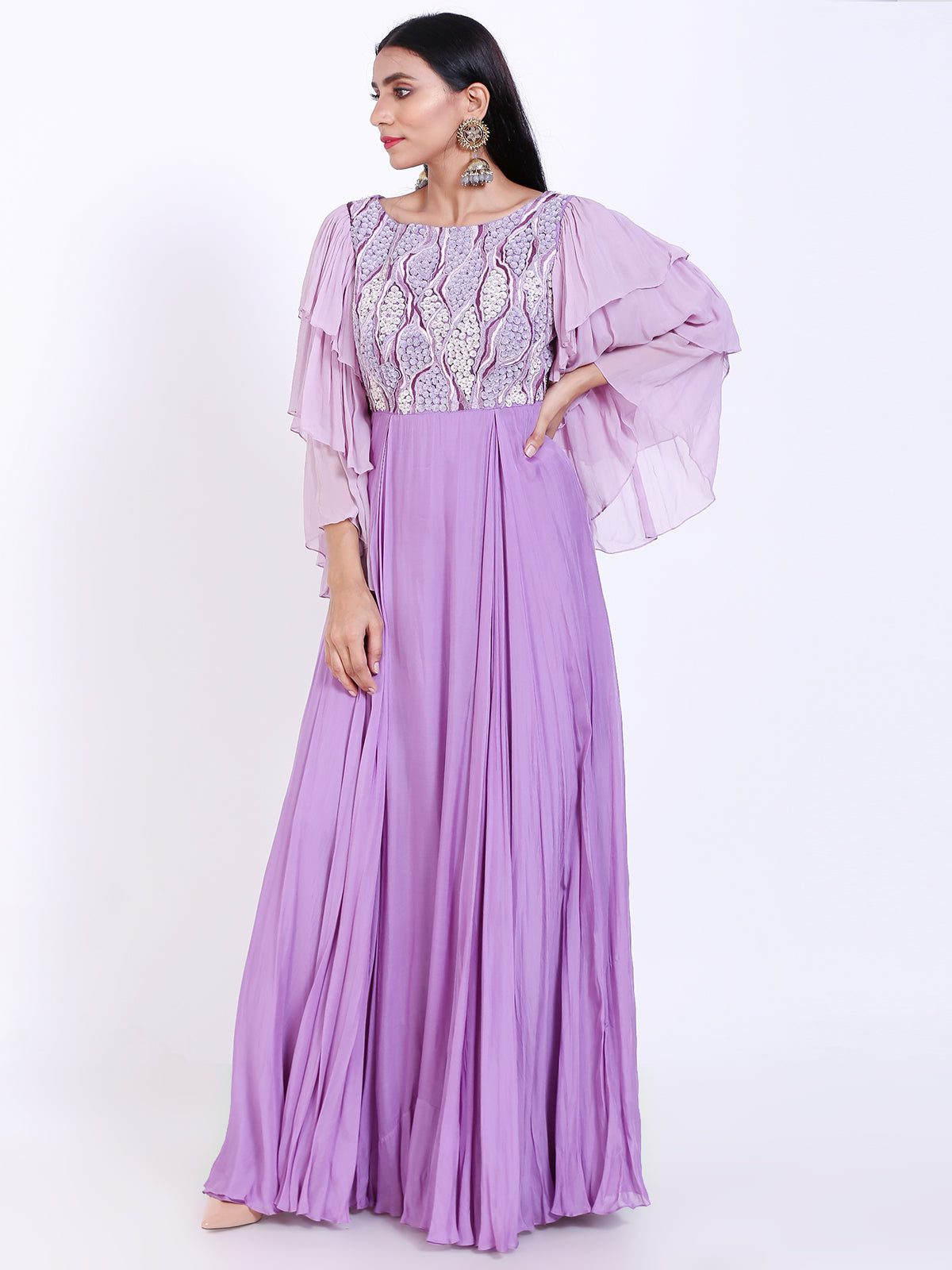 Embroidered gown