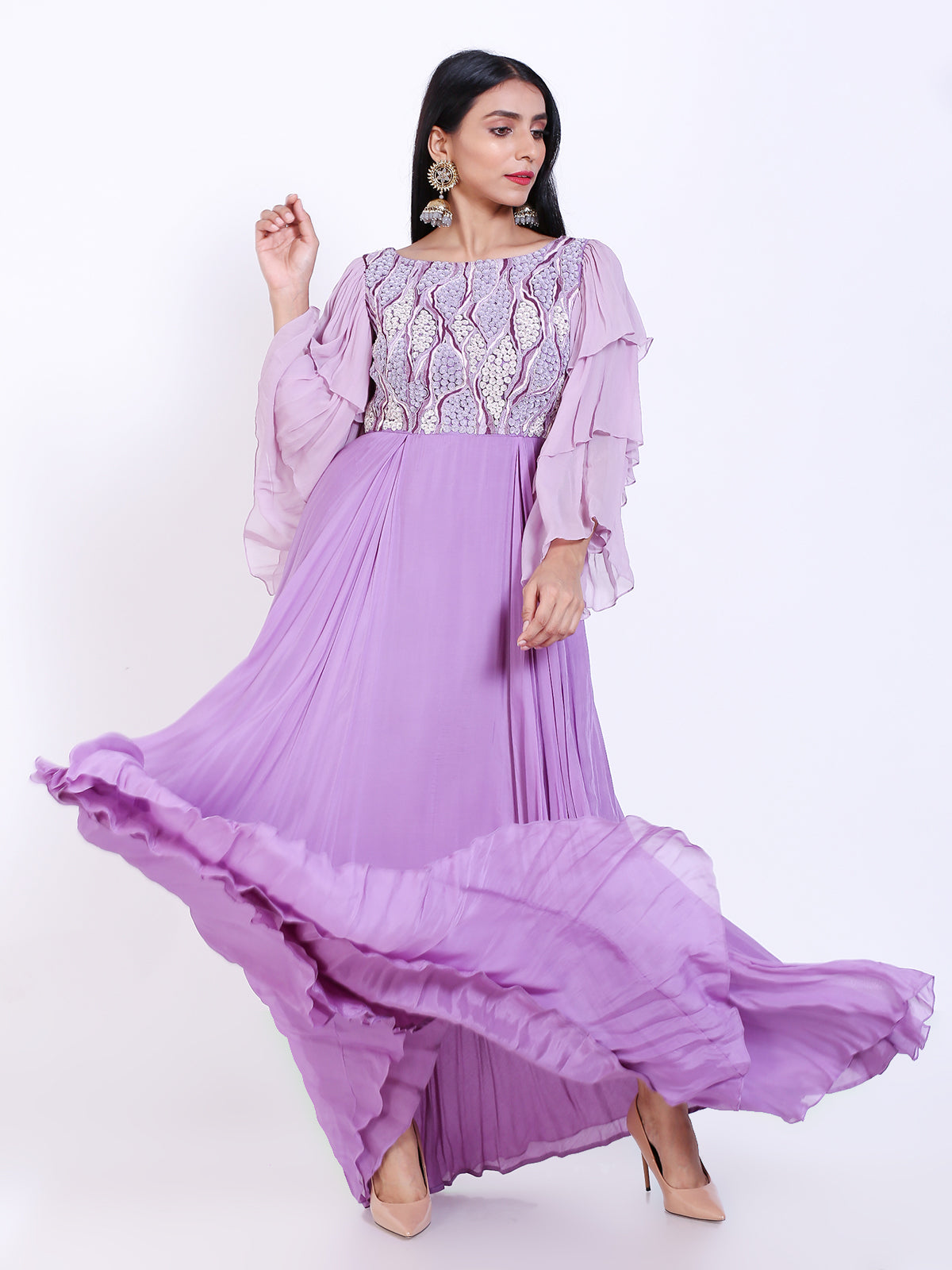 Embroidered gown