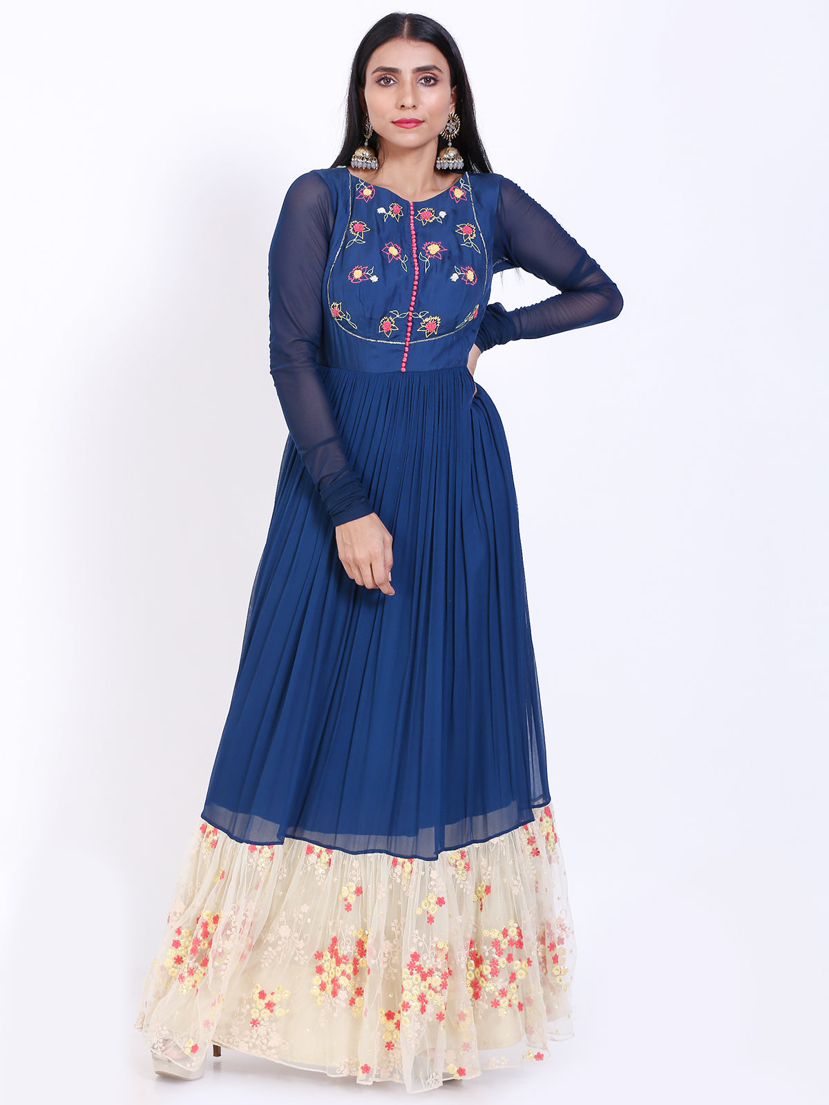 Embroidered gathered Anarkali