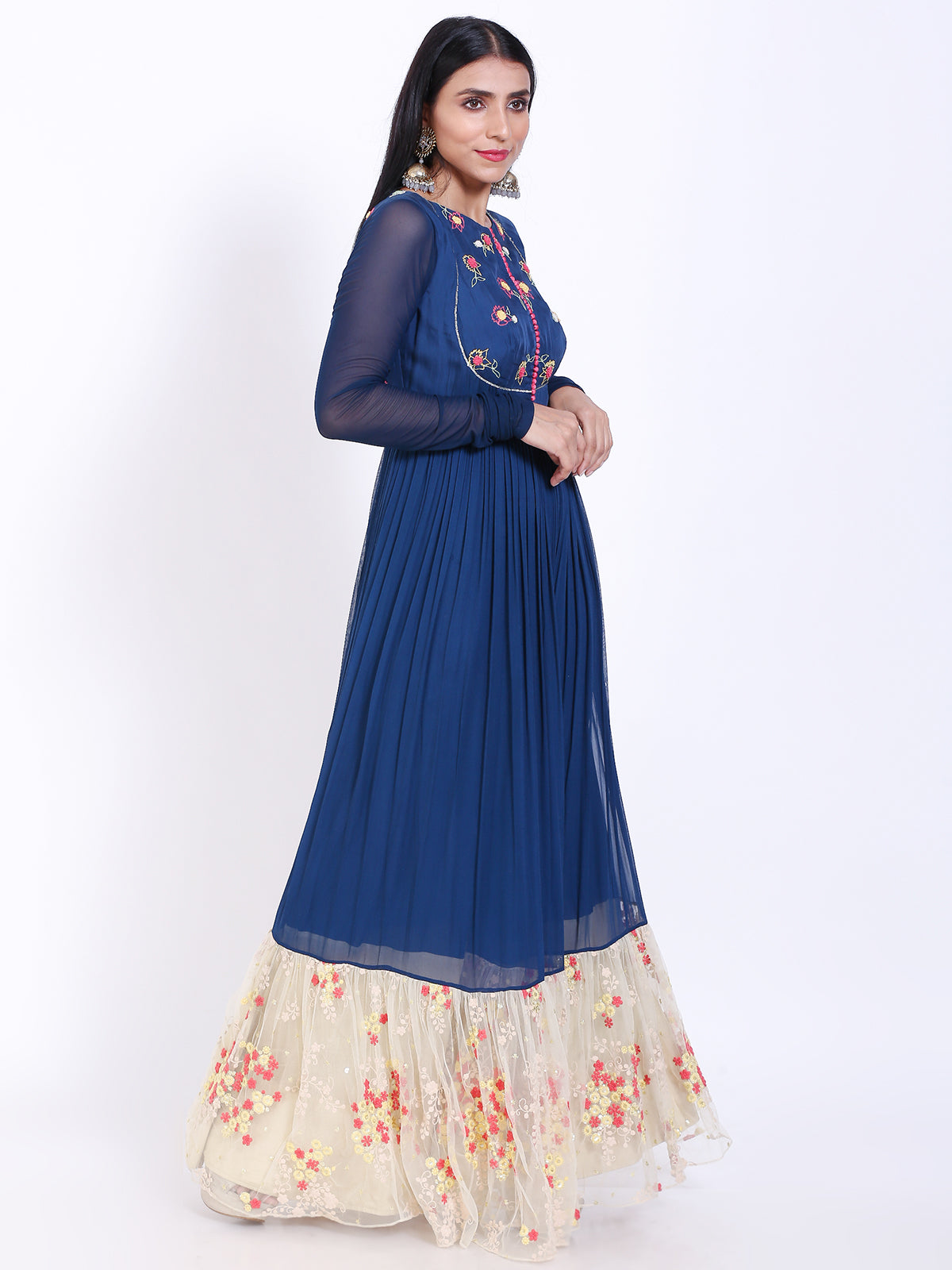 Embroidered gathered Anarkali