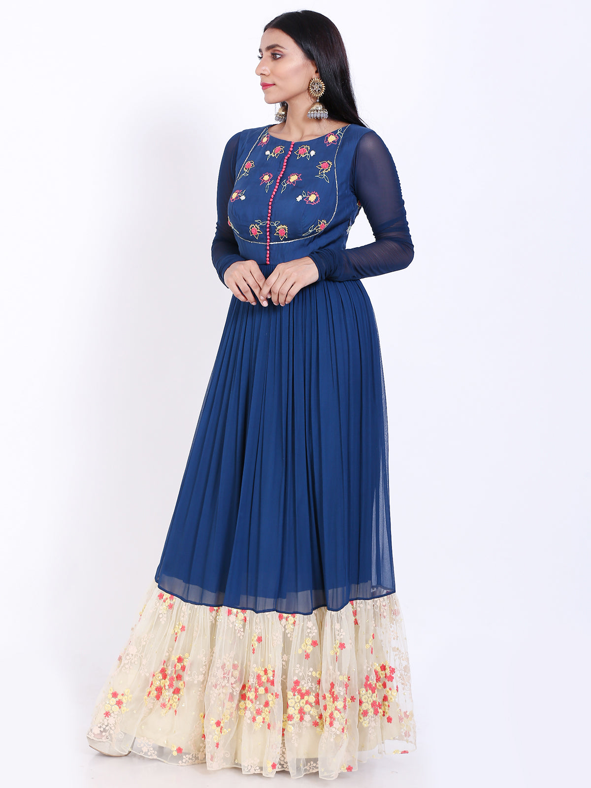 Embroidered gathered Anarkali