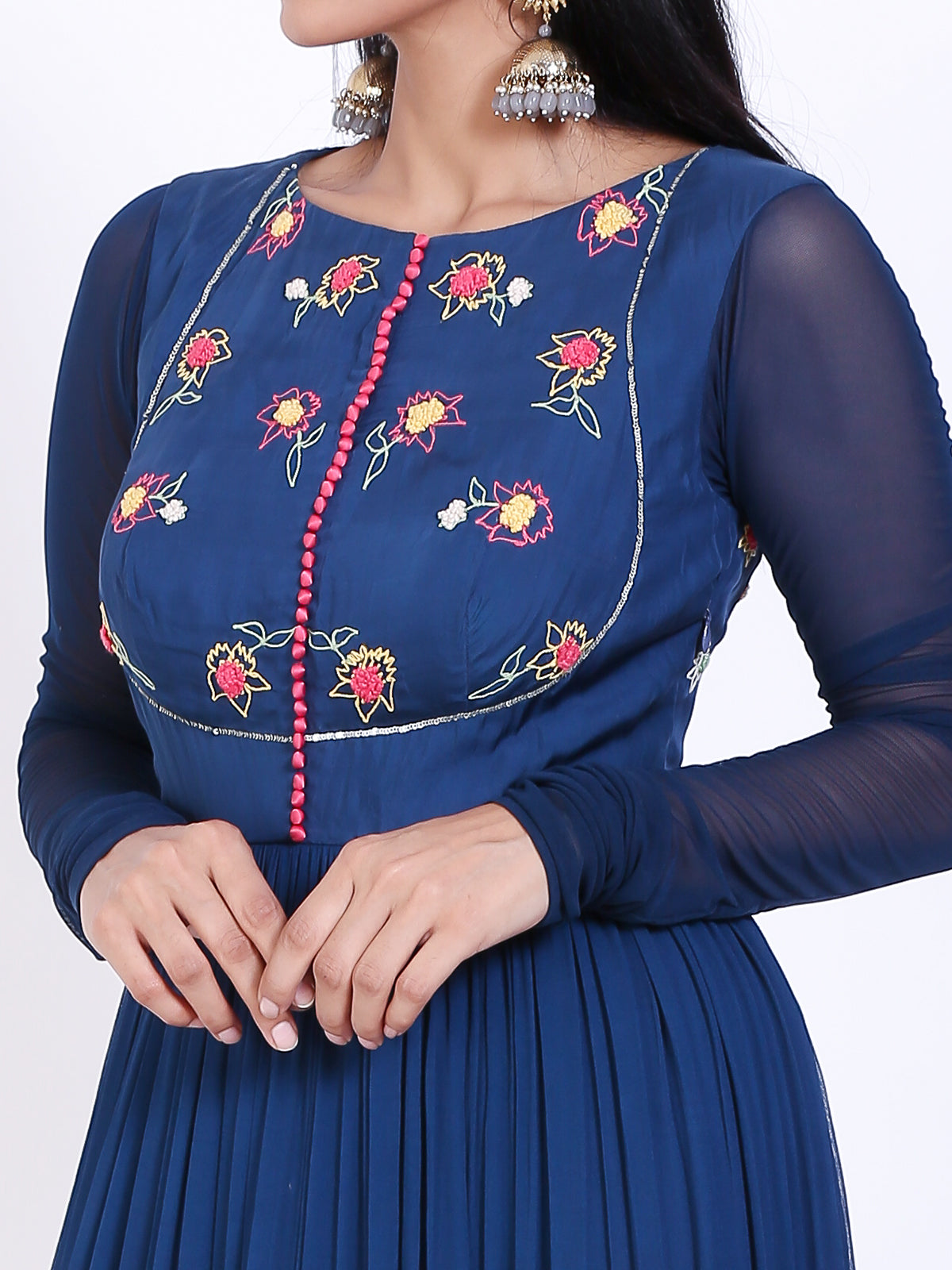 Embroidered gathered Anarkali