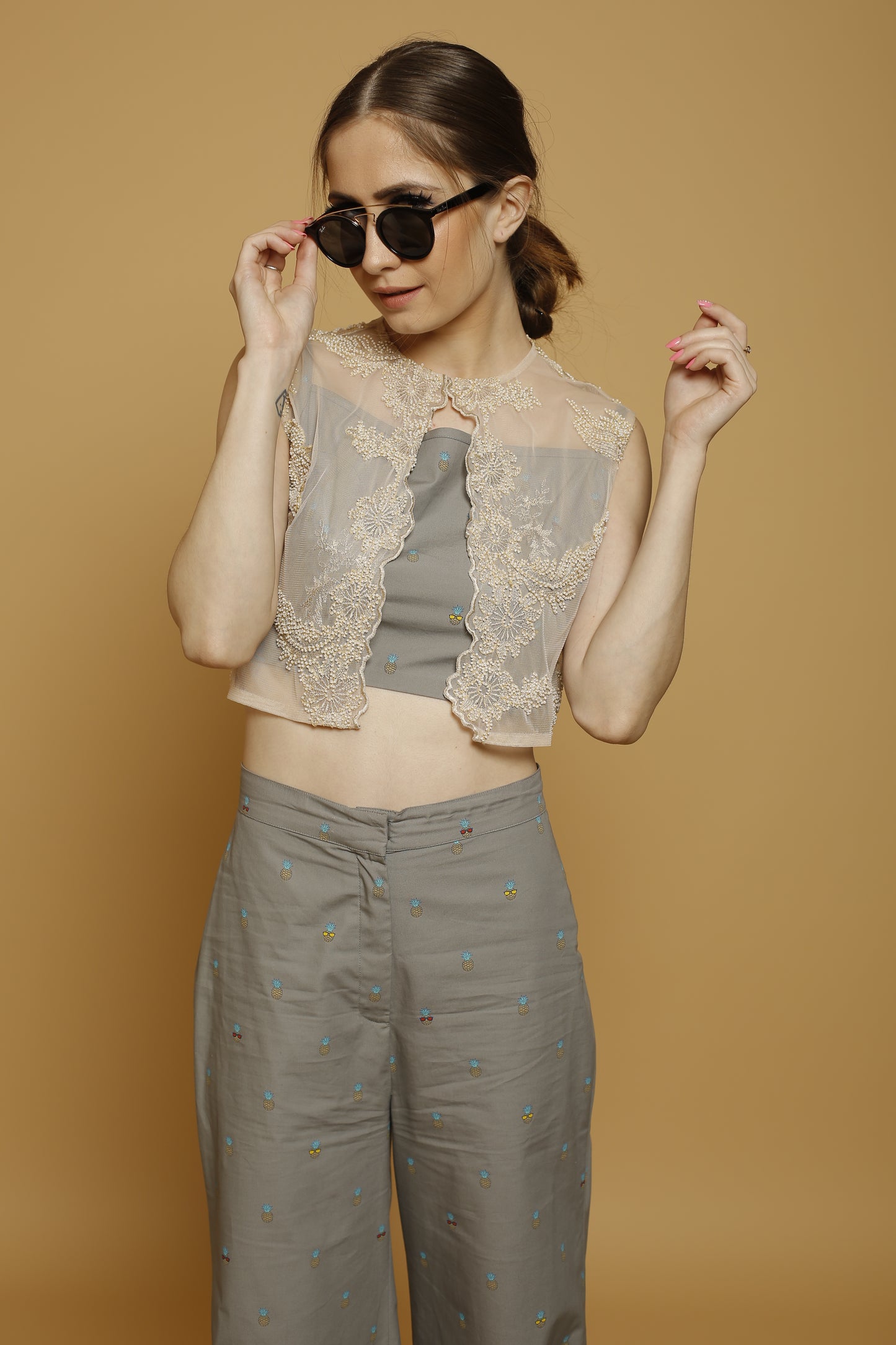 Crop Top, Pants and a Shrug