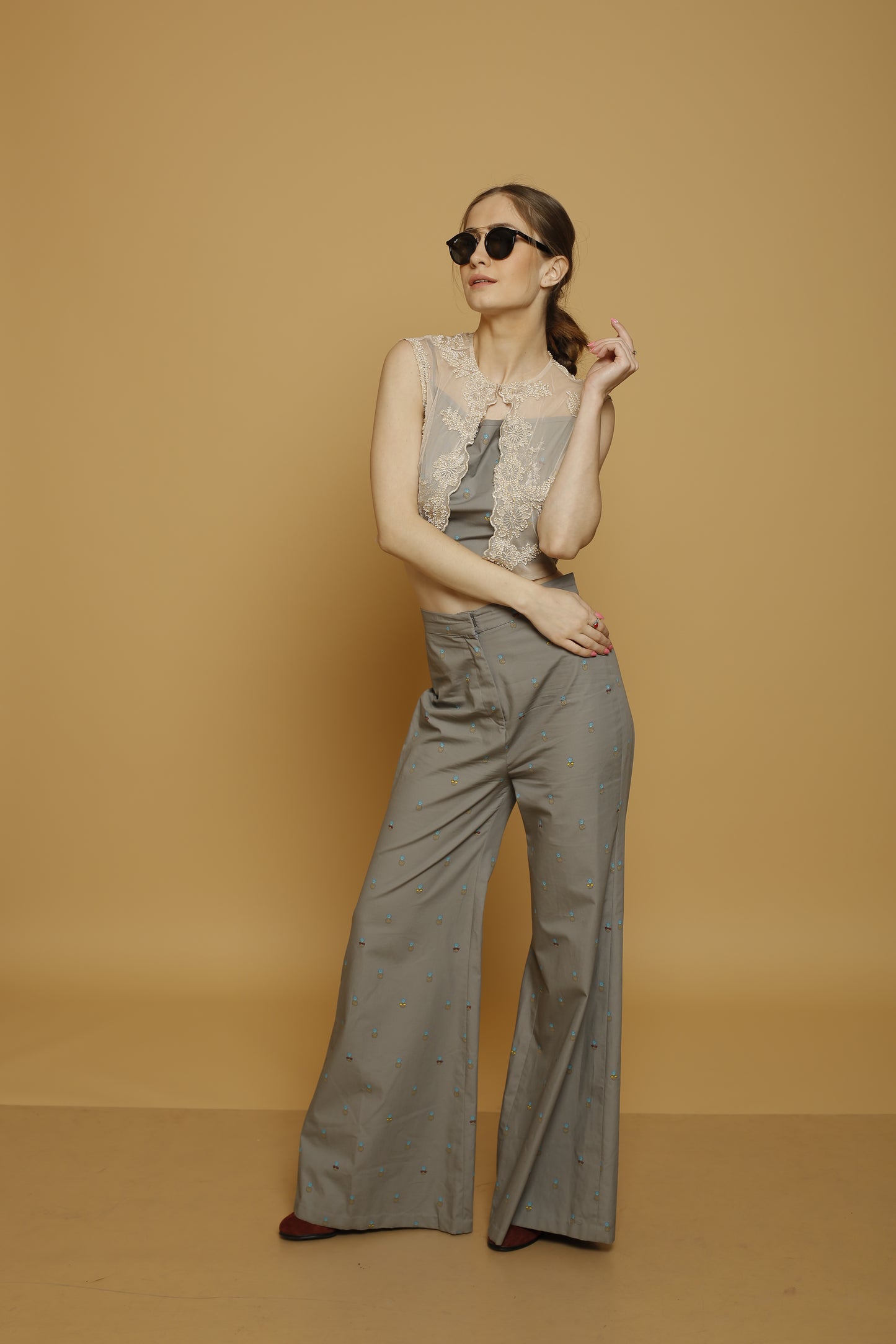 Crop Top, Pants and a Shrug