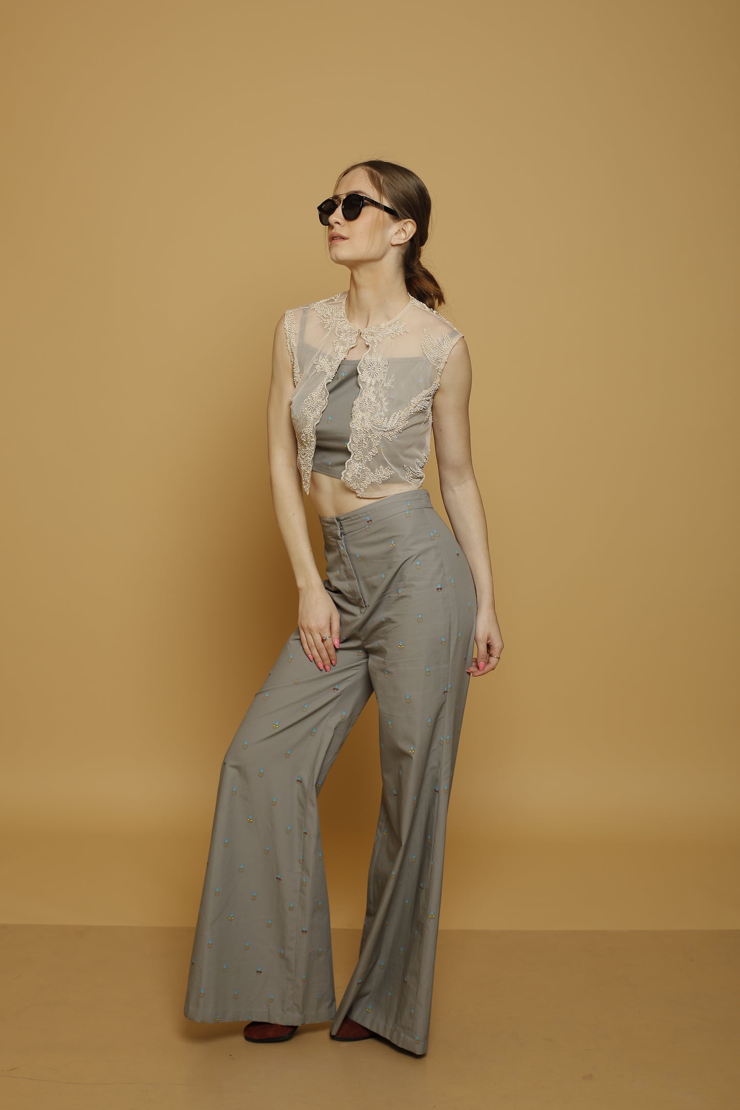 Crop Top, Pants and a Shrug