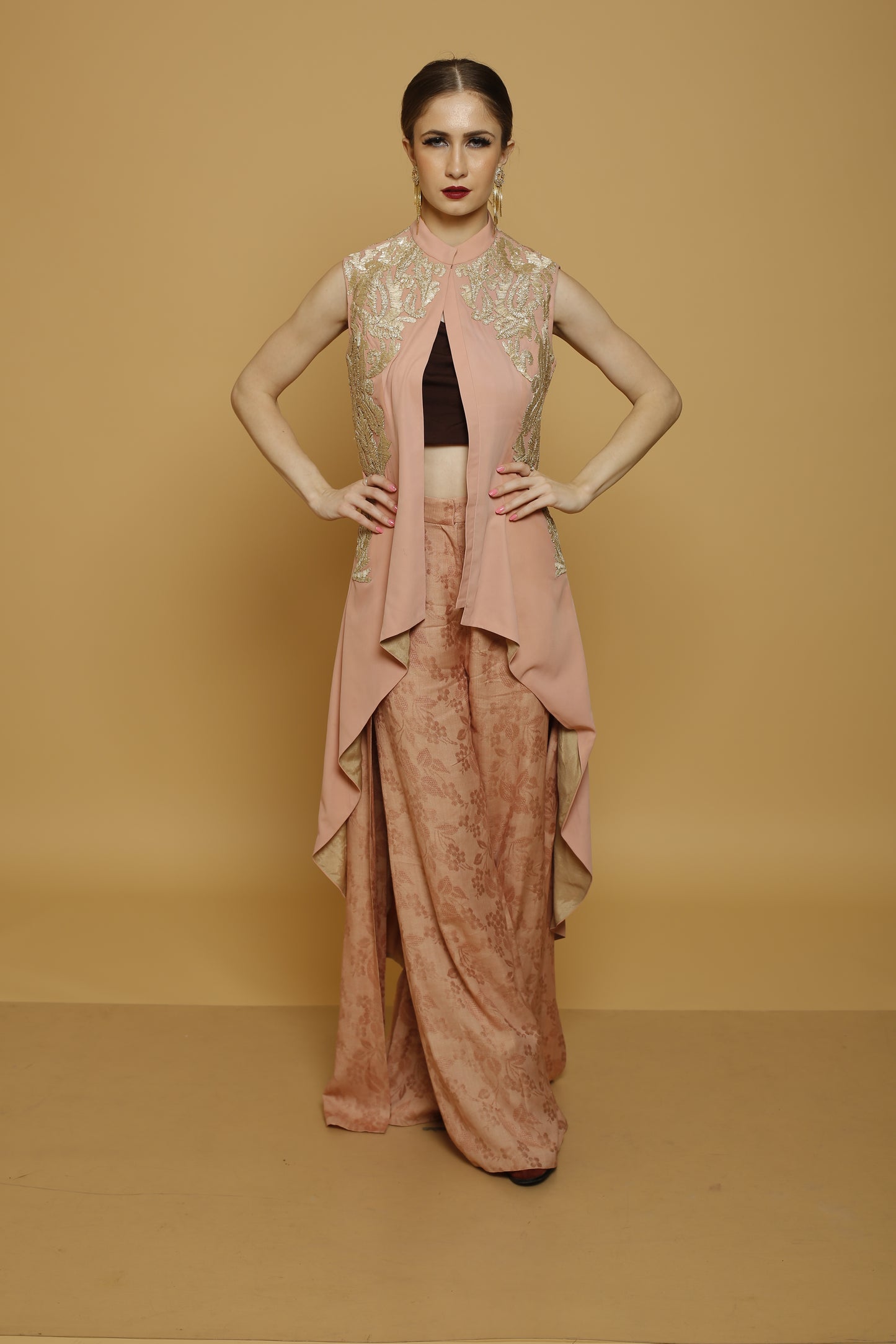 Asymmetric Jacket with Palazzo