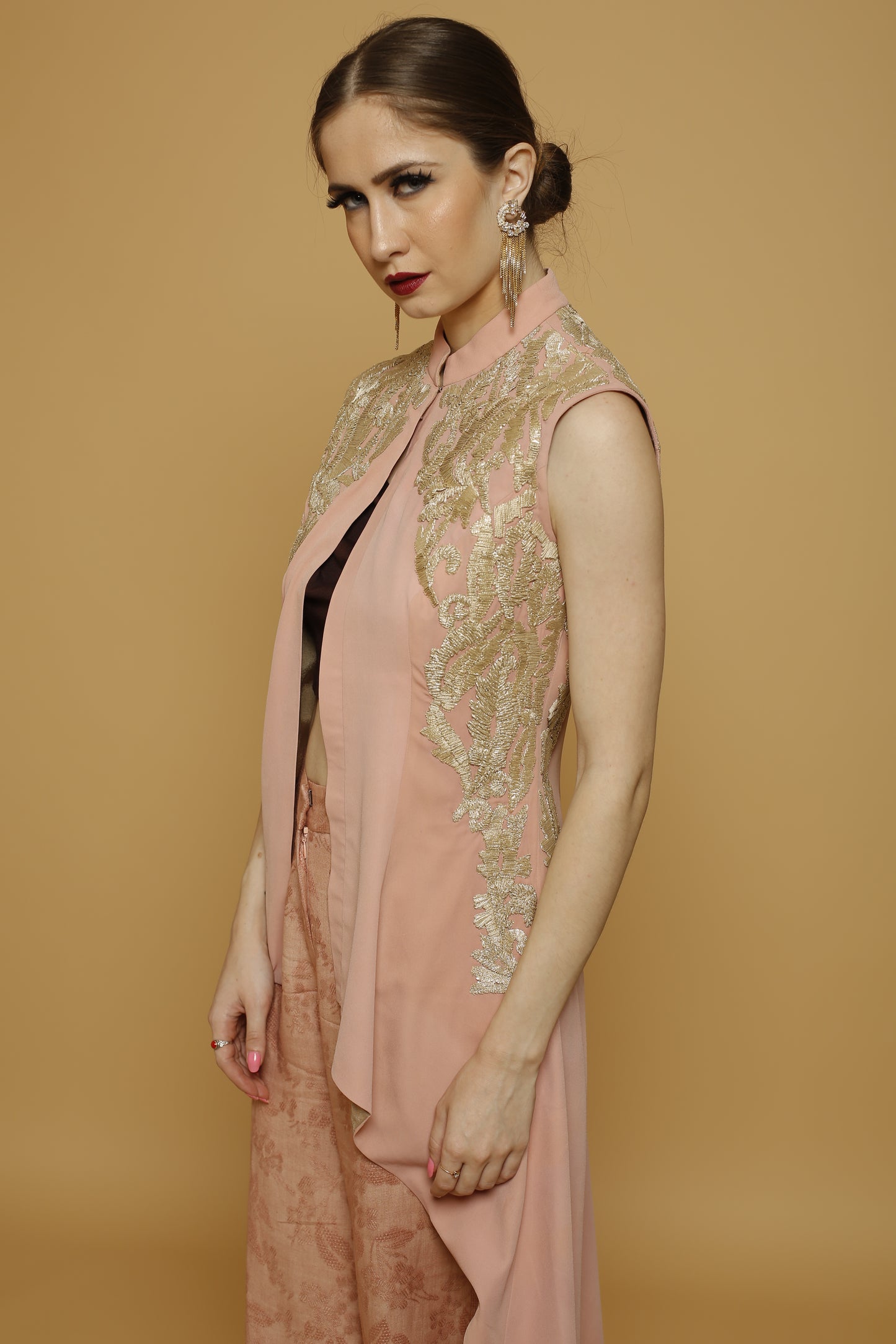 Asymmetric Jacket with Palazzo