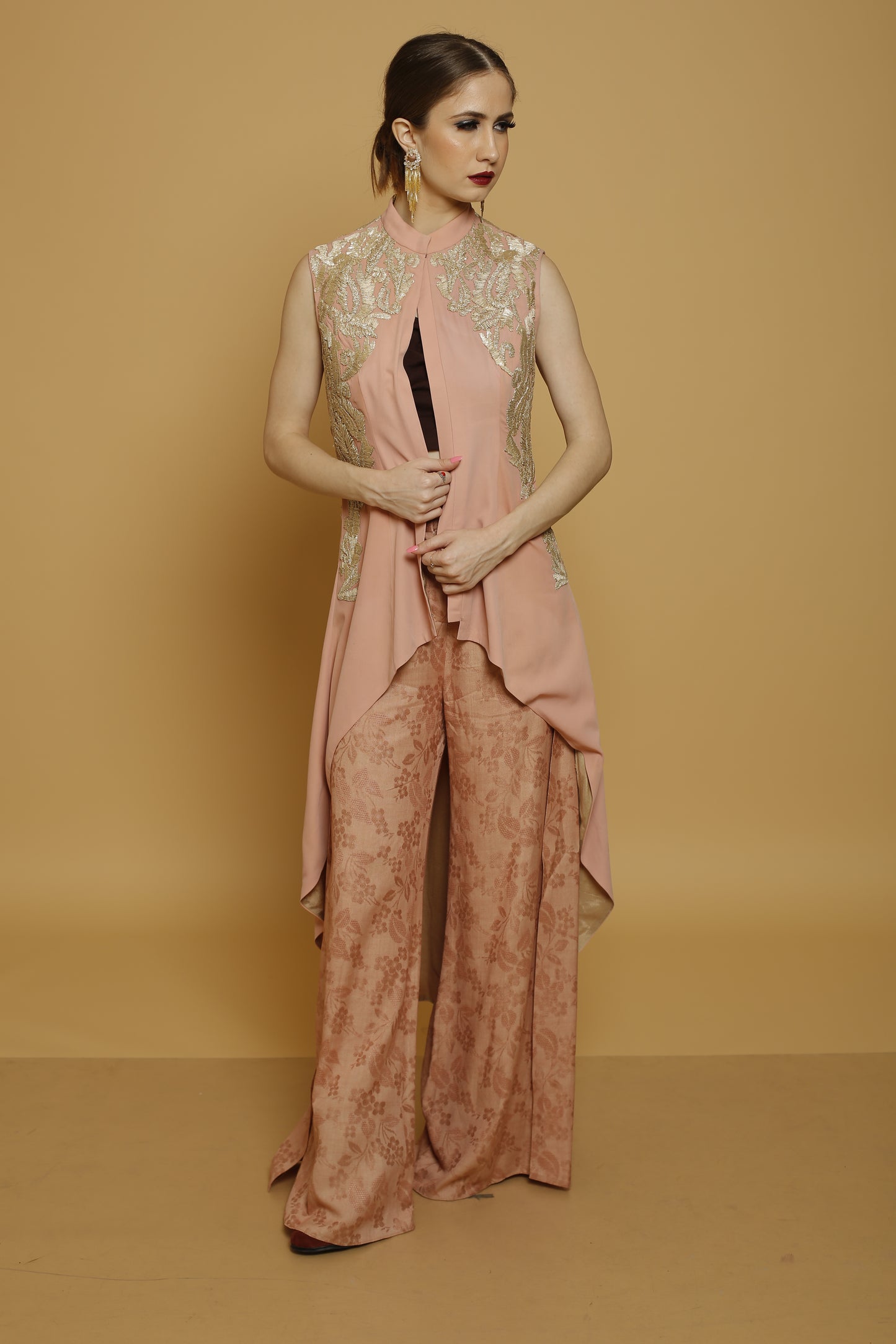 Asymmetric Jacket with Palazzo