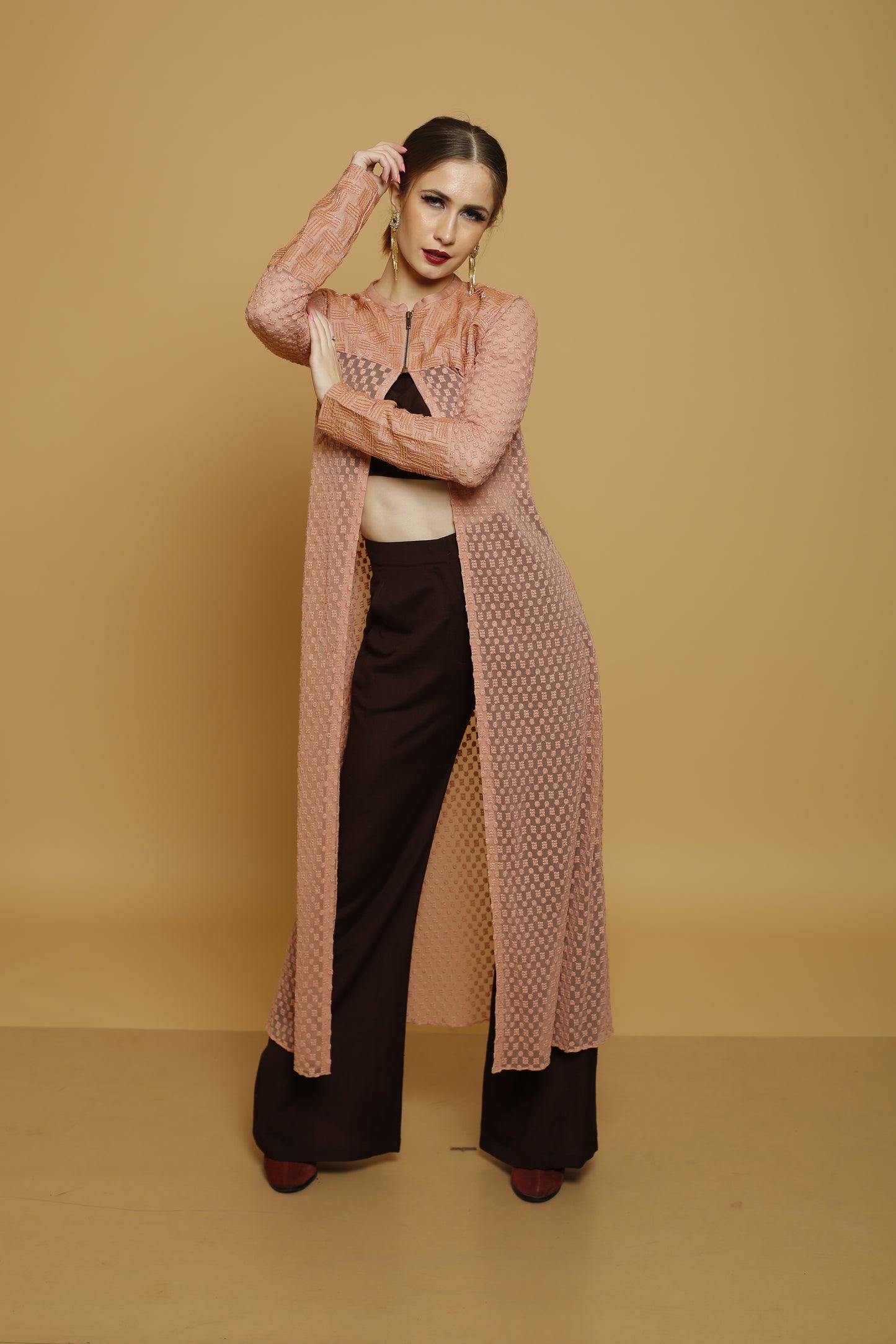 Crop Top, Pants & Open Jacket