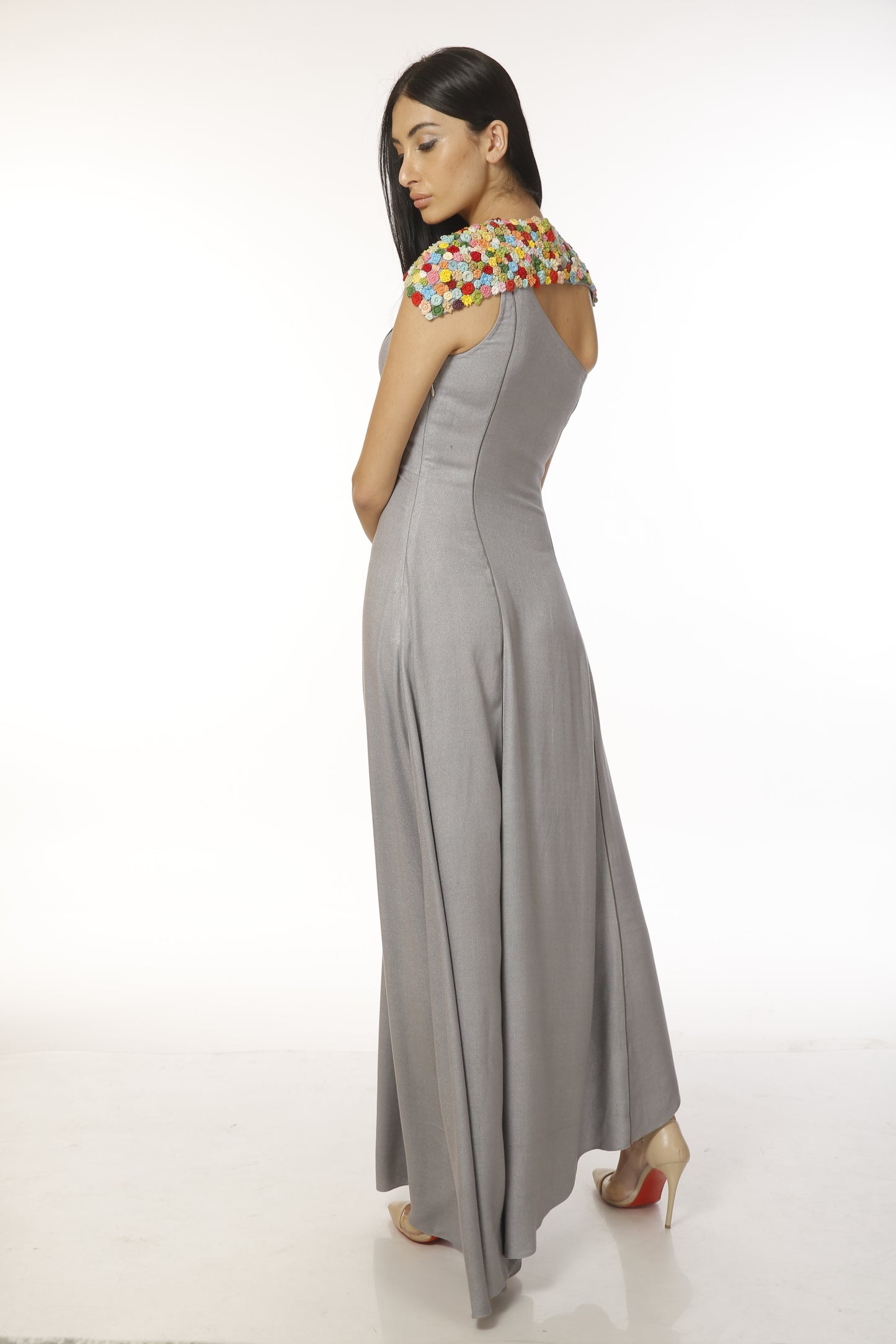 Caape style assymetric gown