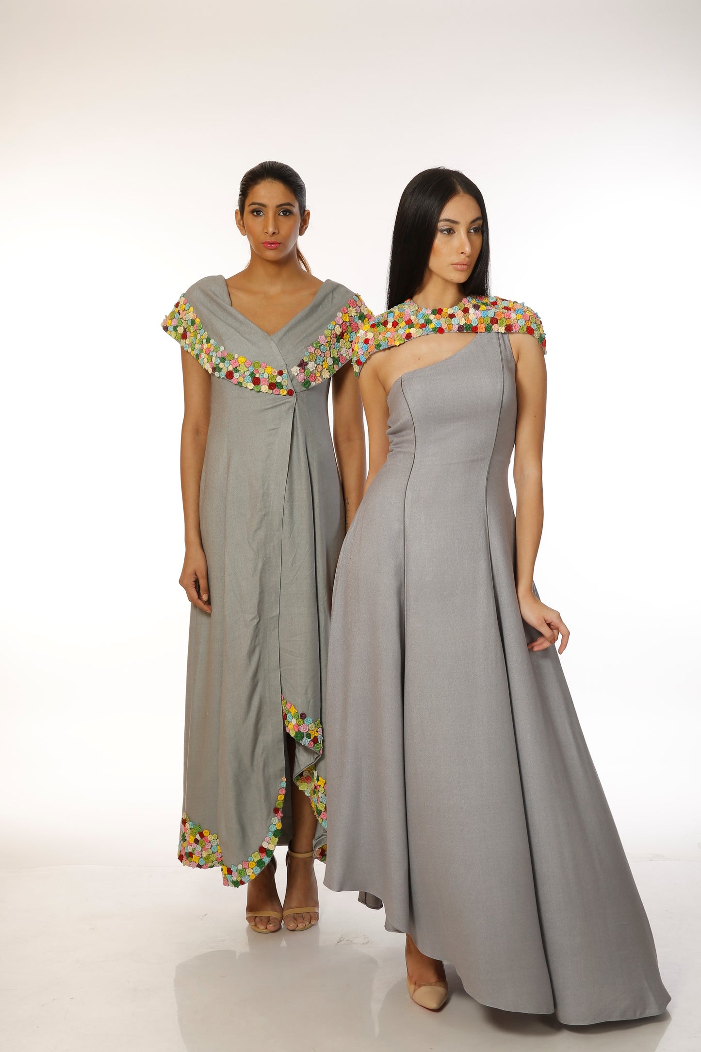 Caape style assymetric gown