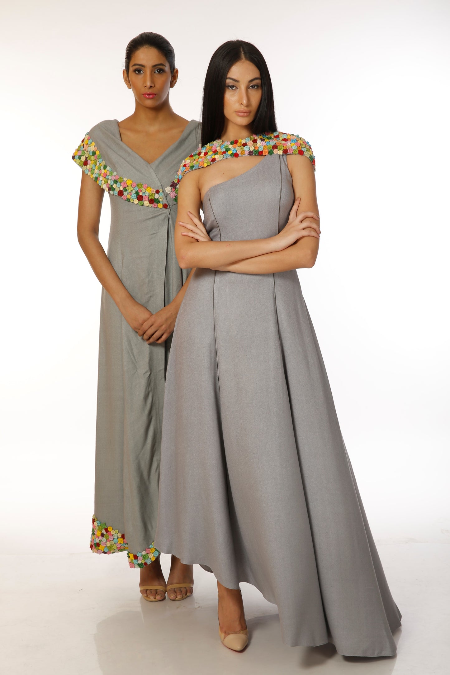 Caape style assymetric gown