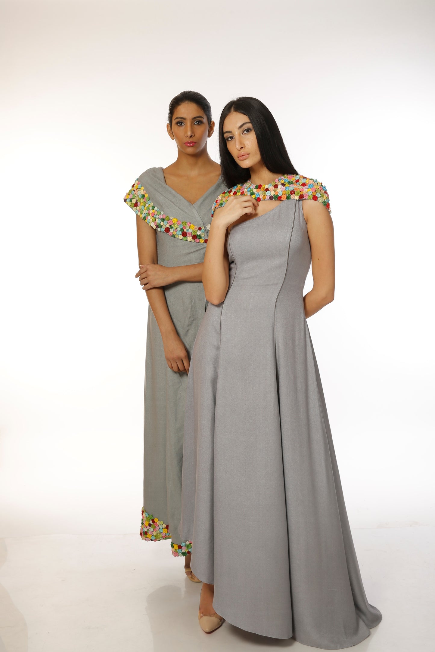 Caape style assymetric gown