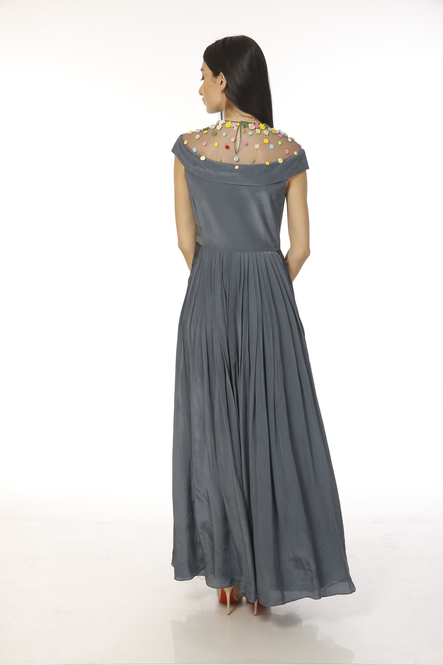 pleated gown