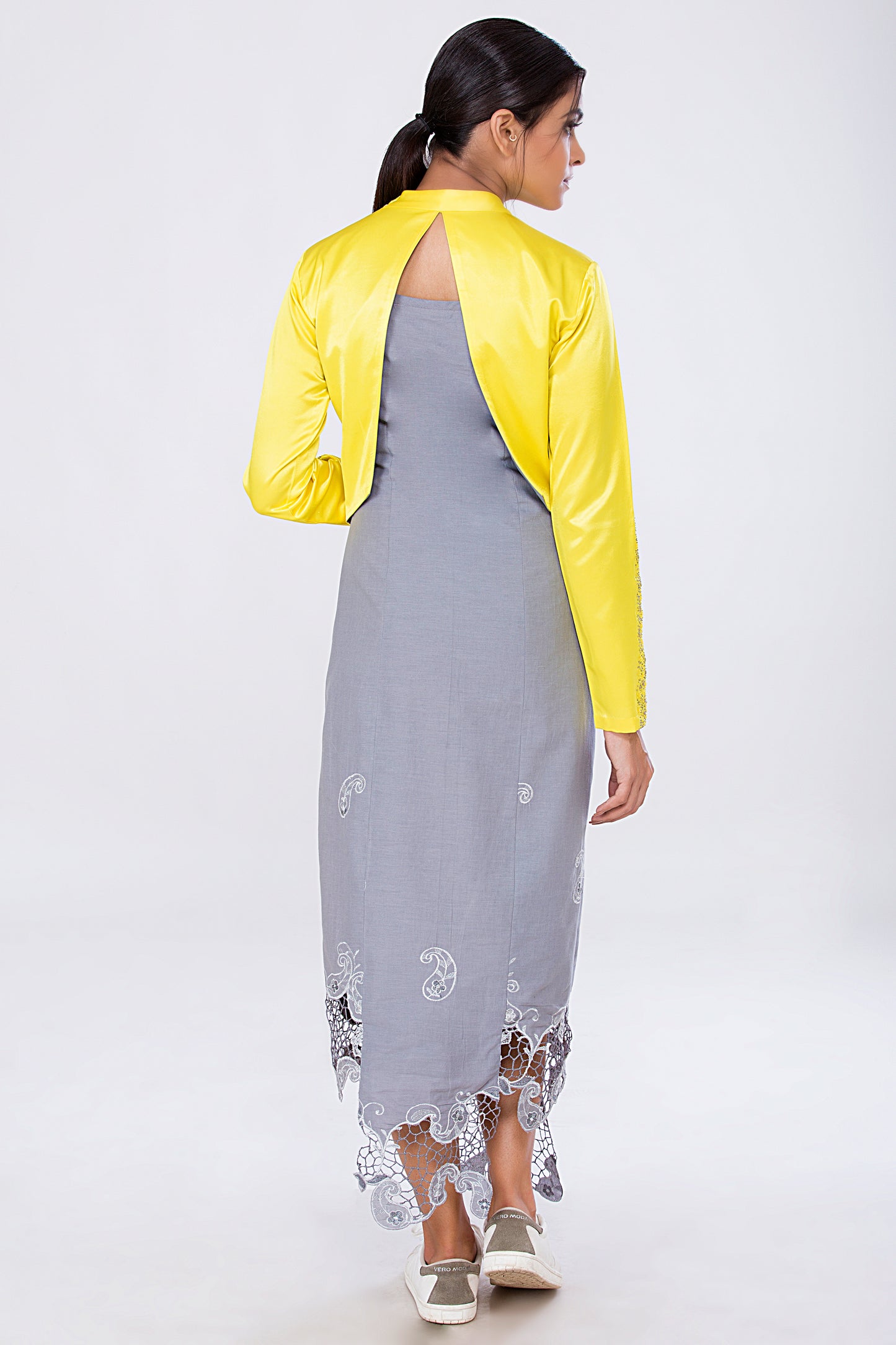 Short Jacket with Maxi Dress