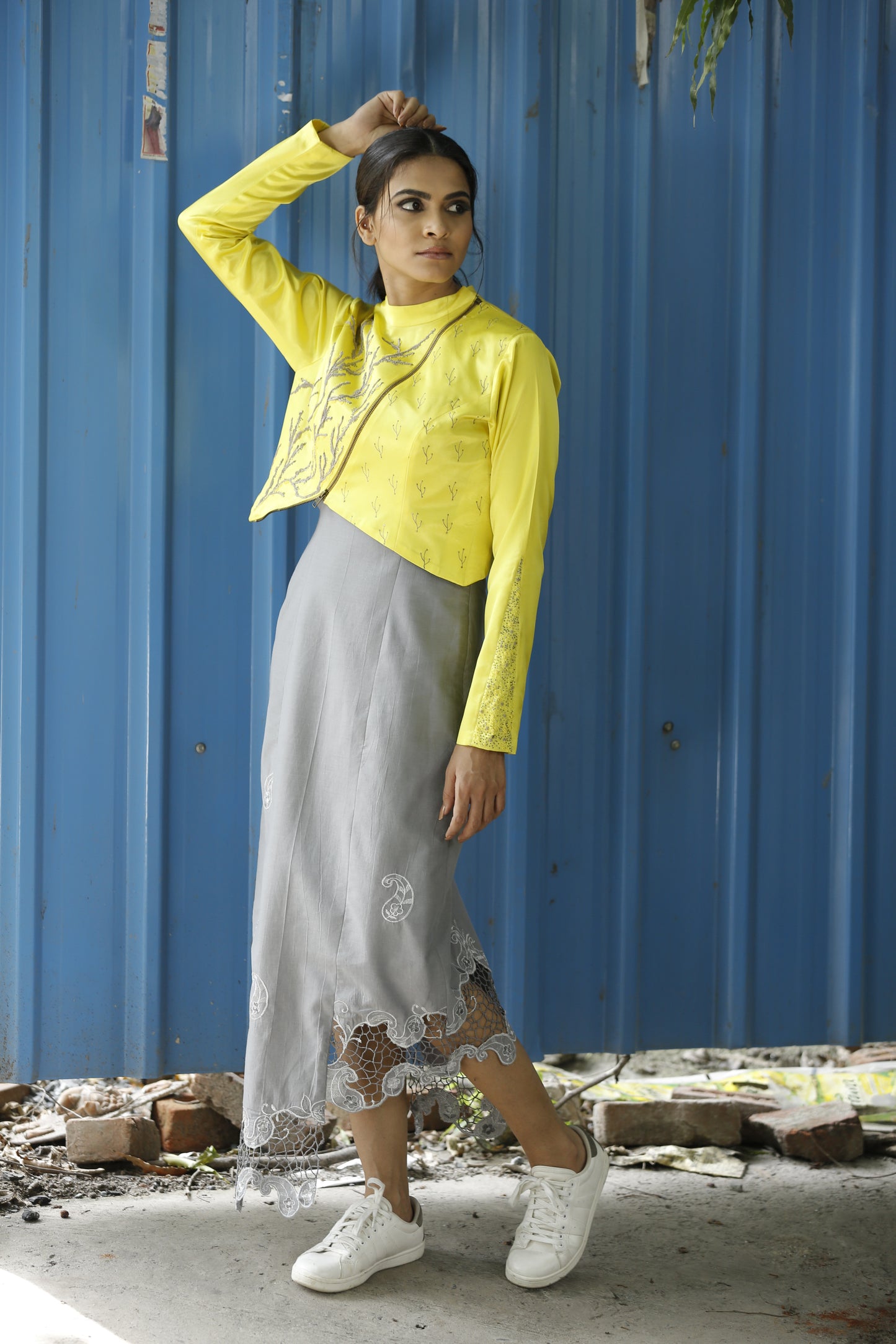 Short Jacket with Maxi Dress