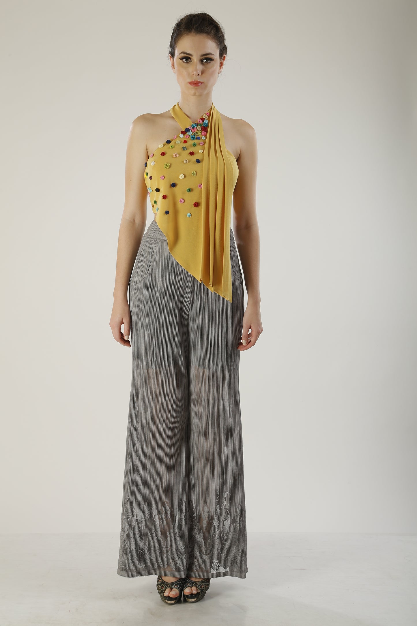 Crop top and loose pants
