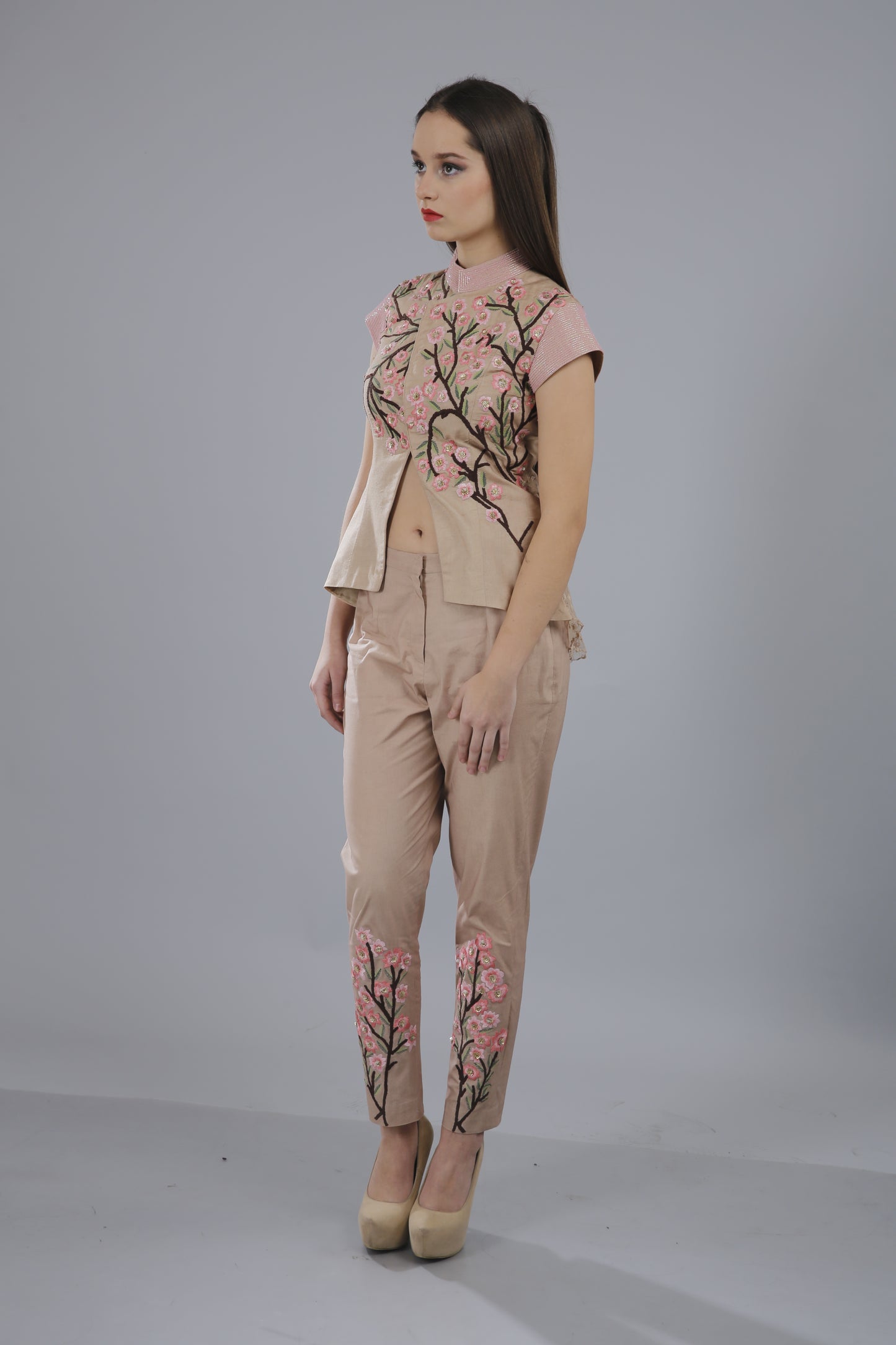 Embroidered Long top with pants