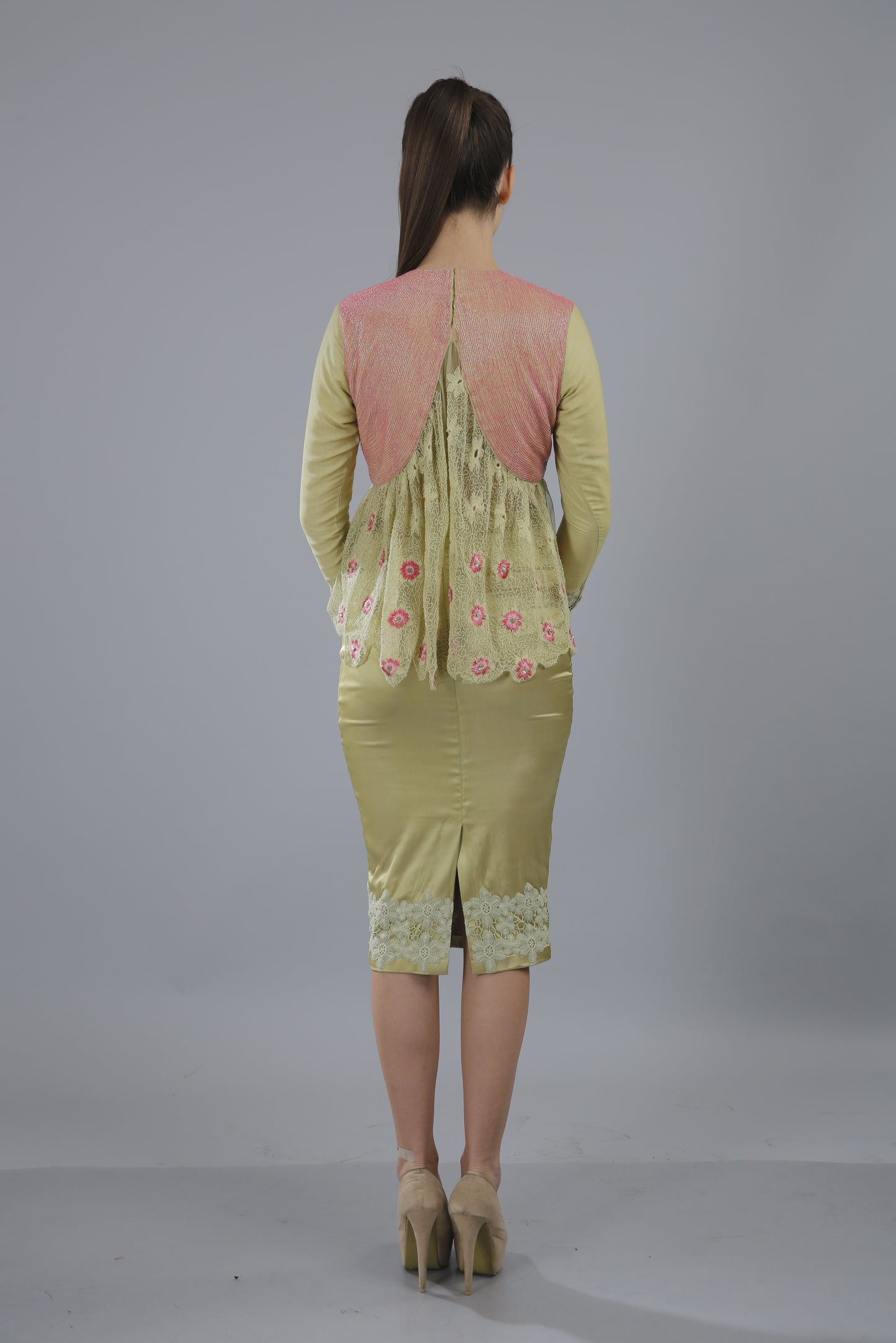 Peplum Style Top with Pencil Skirt