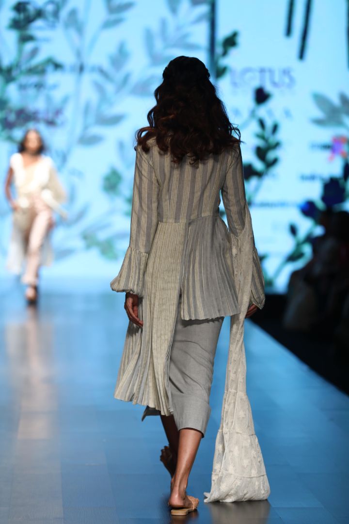 Assymetric Pleated Top with Skirt