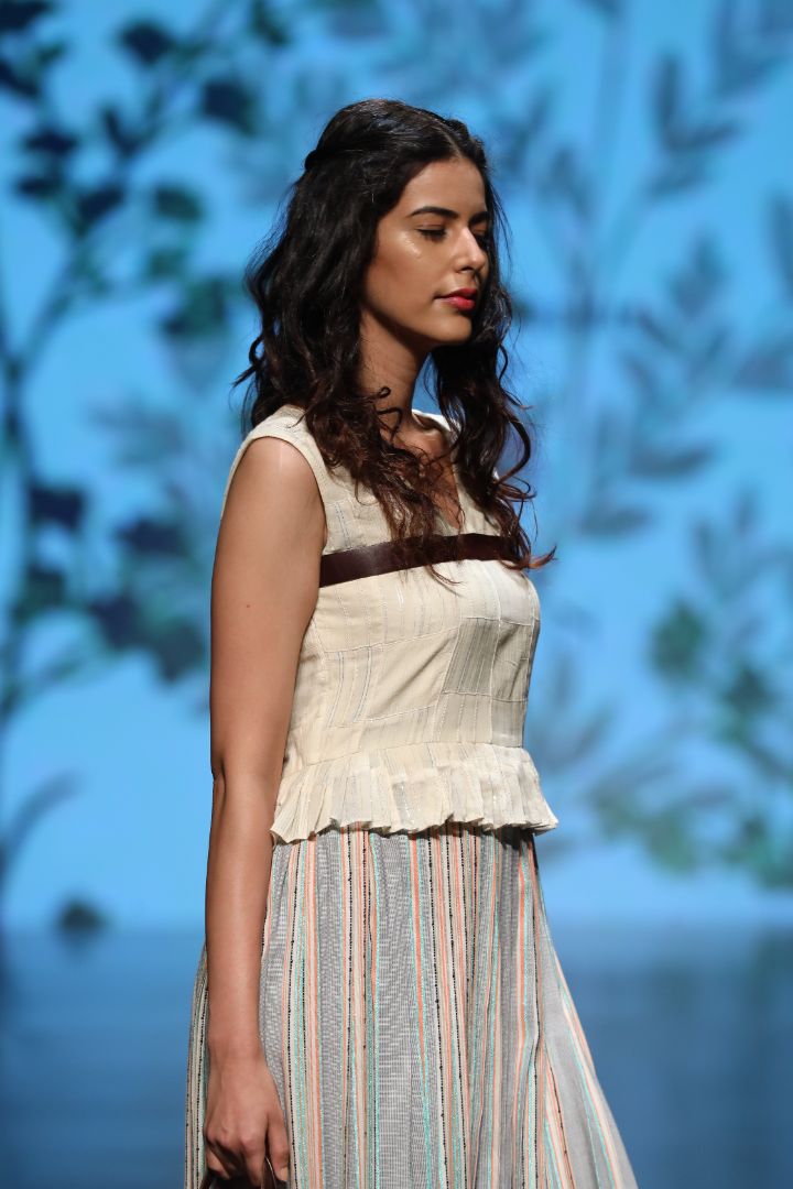 peplum style pleated dress