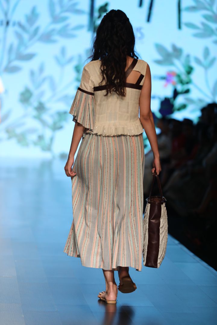 peplum style pleated dress