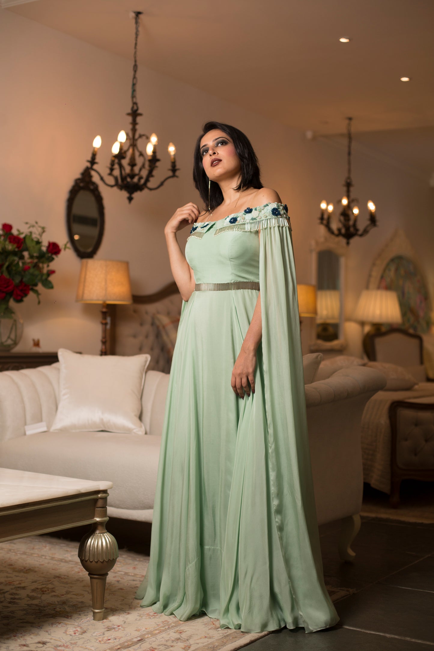 Embroidered gown
