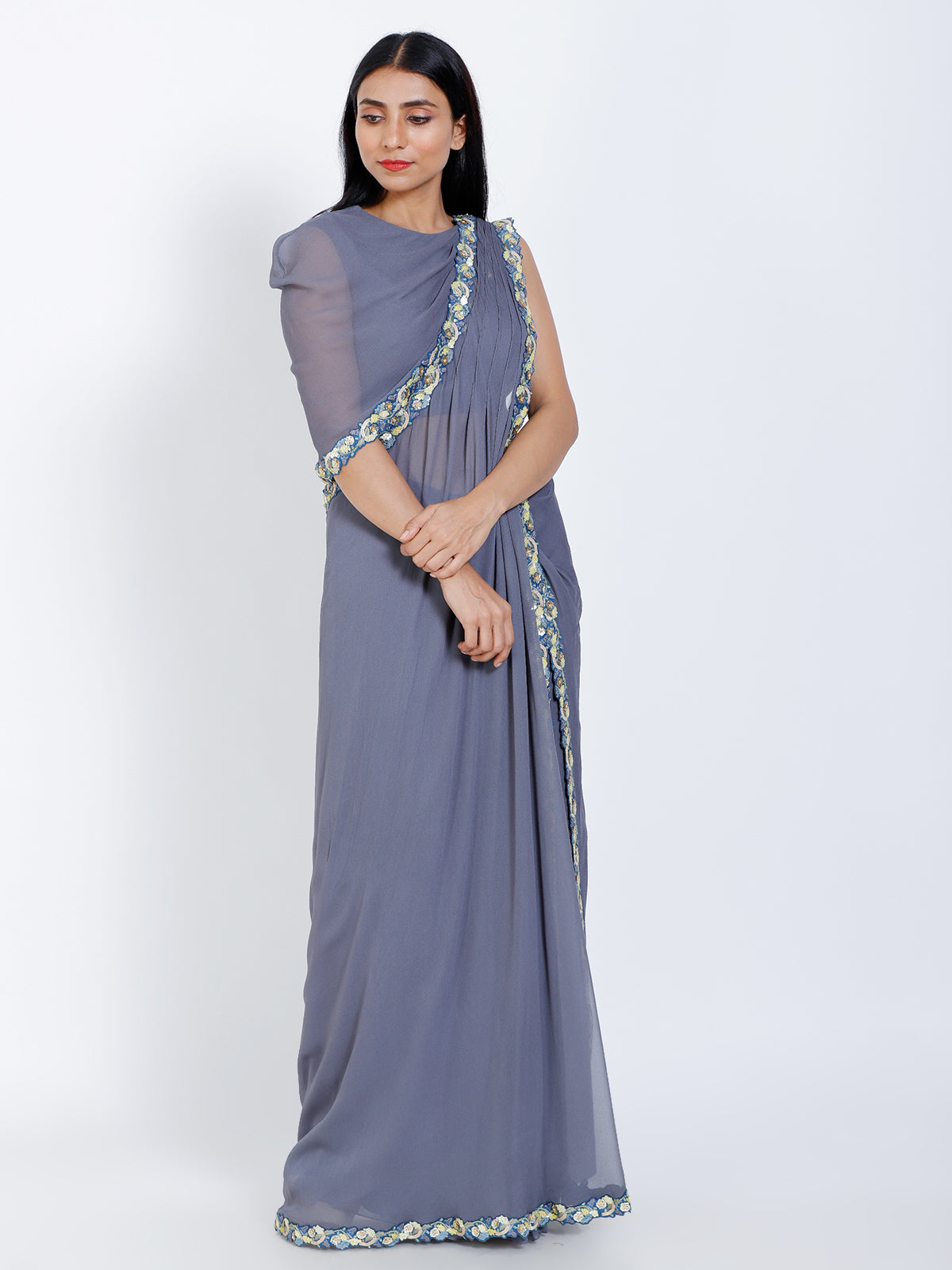 Pleated Draped saree