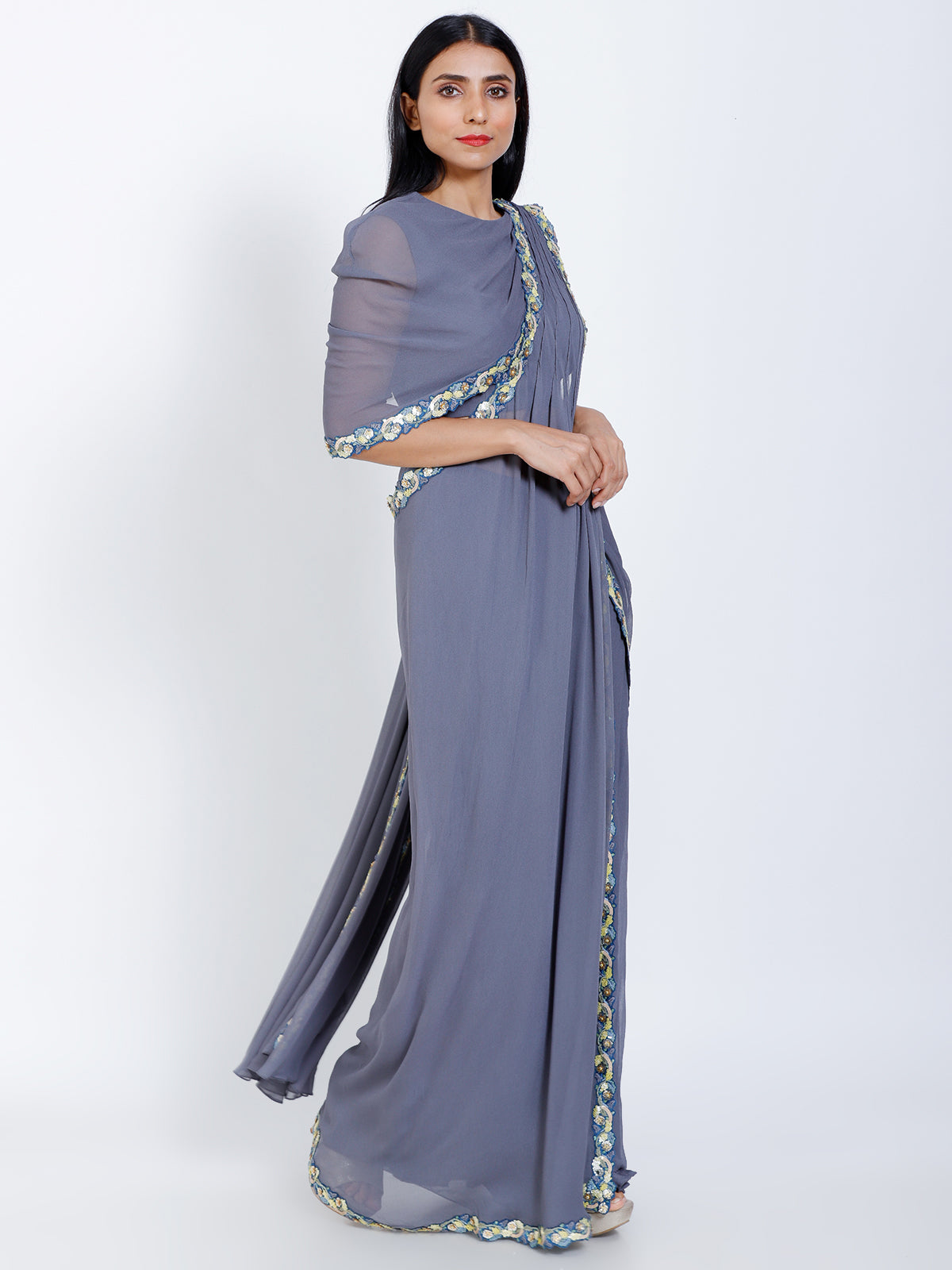 Pleated Draped saree