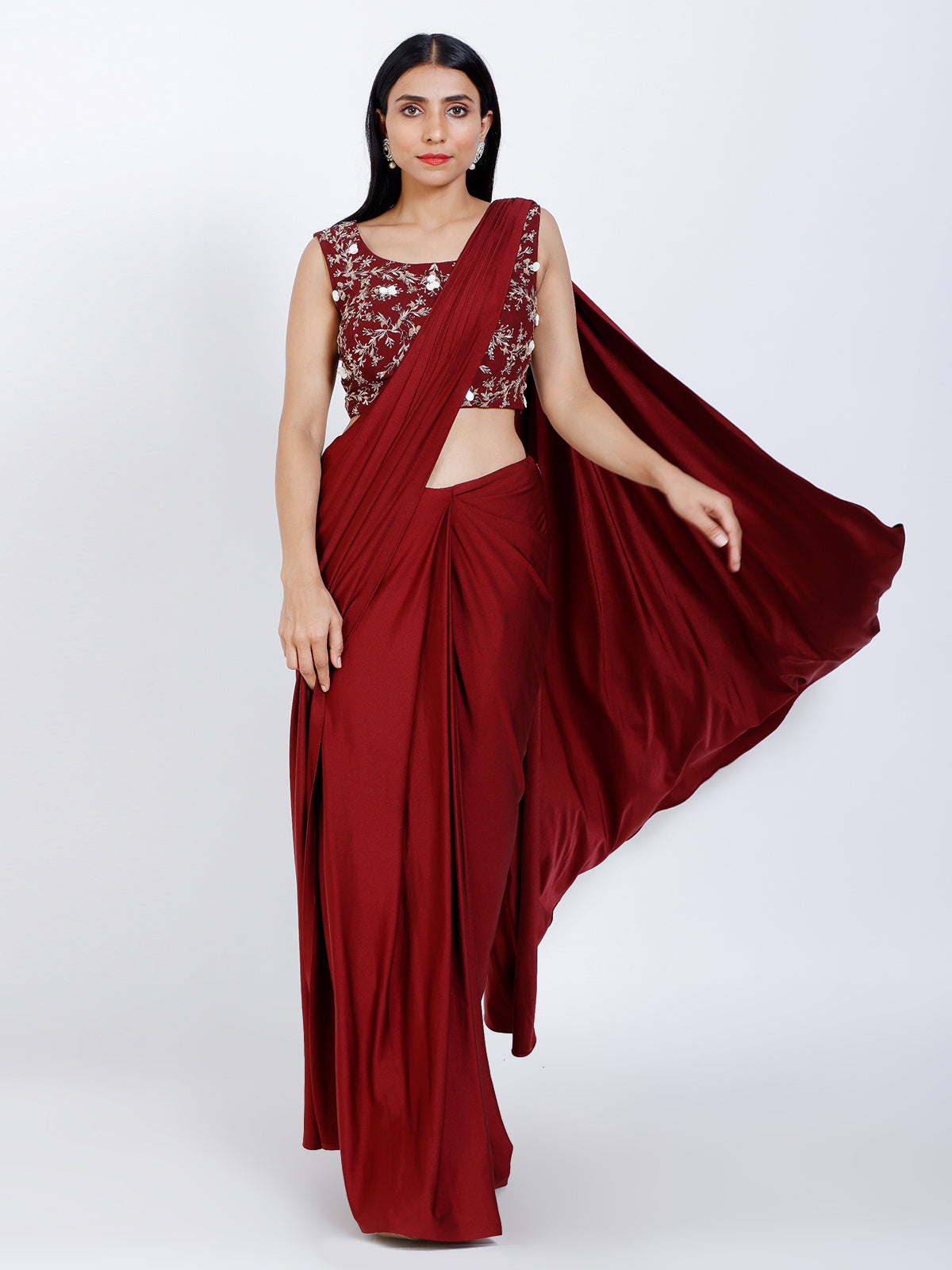 Pleated Draped Saree