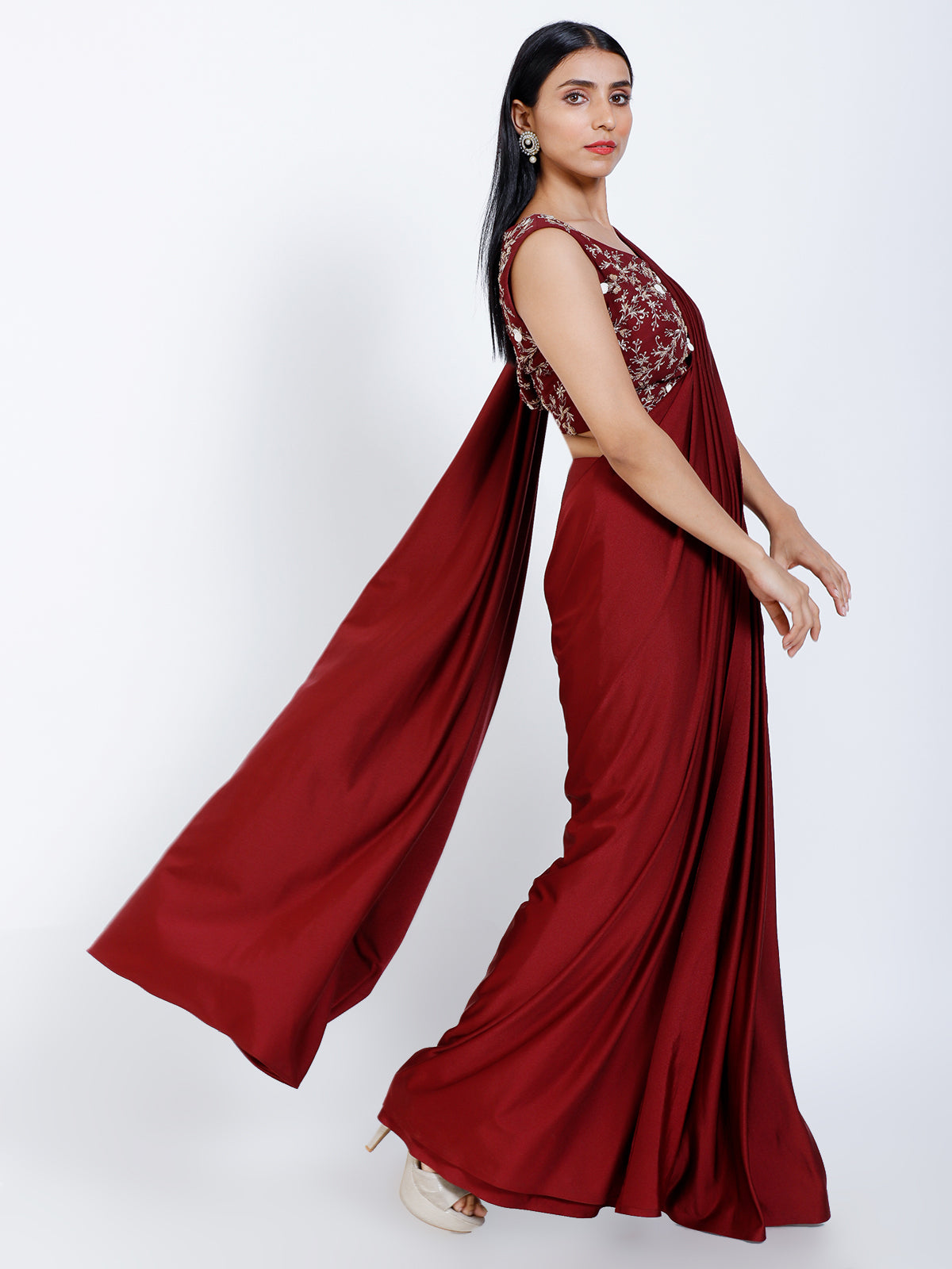 Pleated Draped Saree