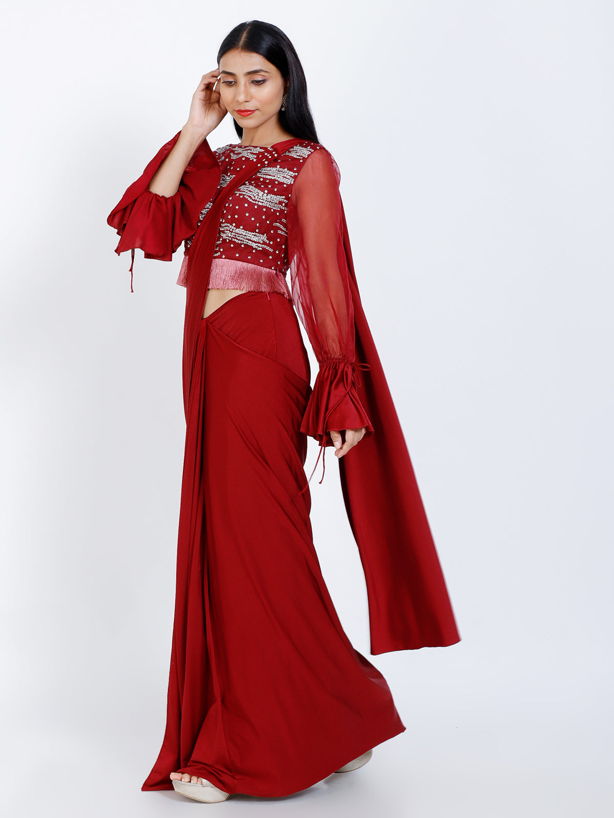Pleated Draped Saree