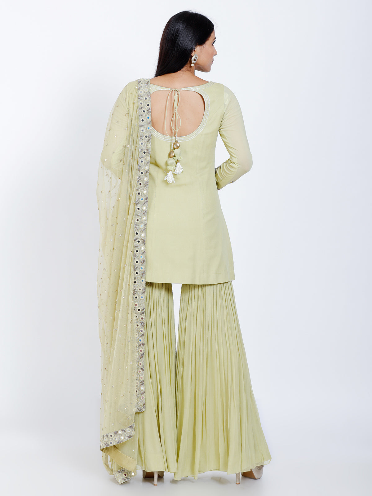 Embroidered sharara set