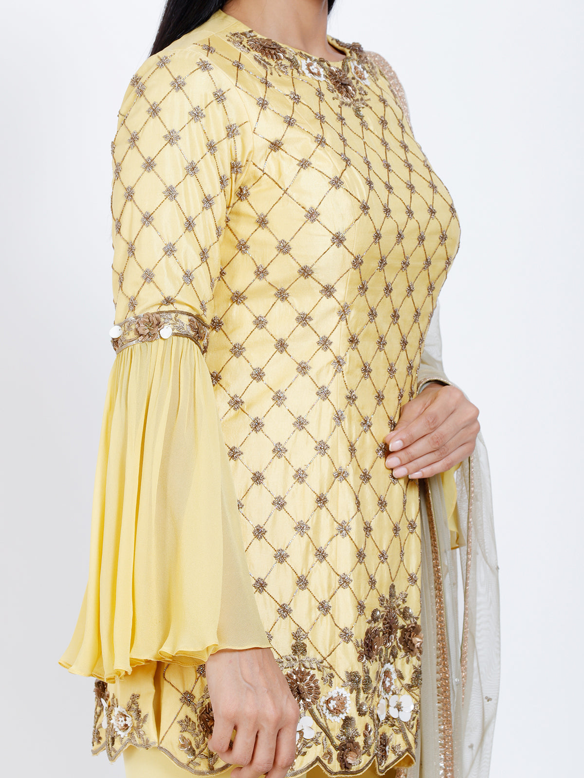 Embroidered sharara set