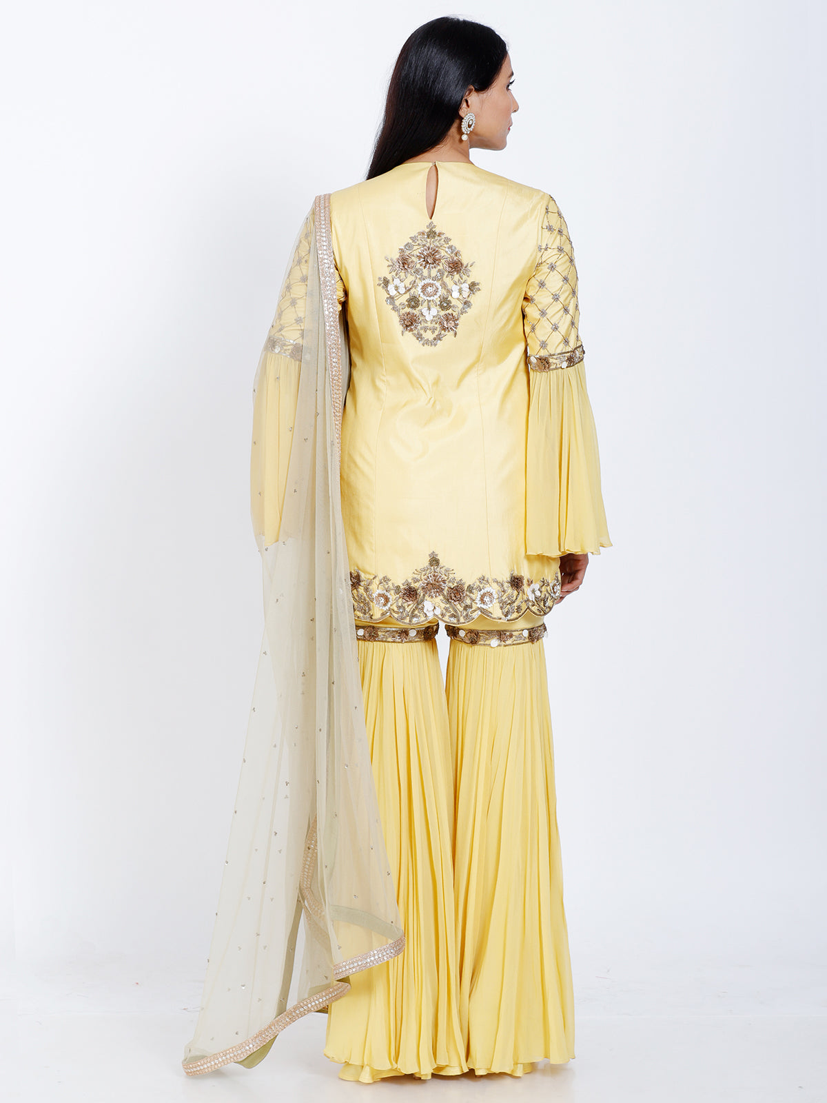 Embroidered sharara set