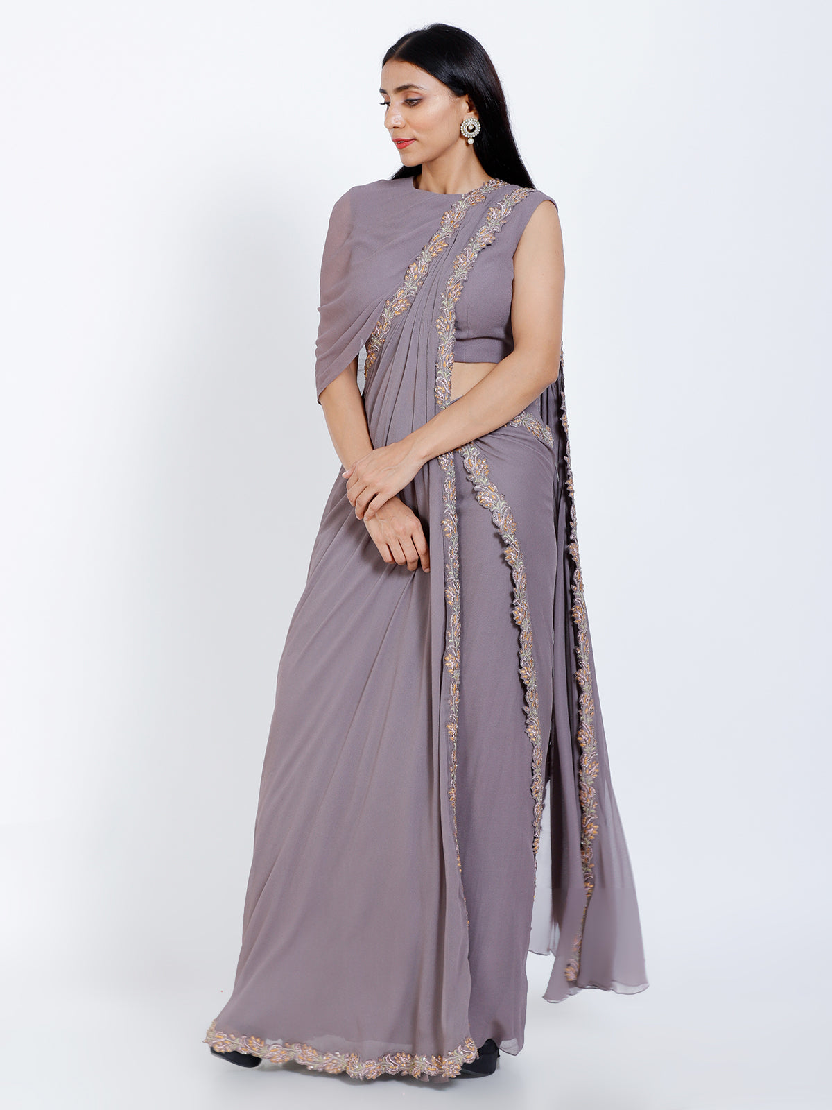Pleated Draped Saree